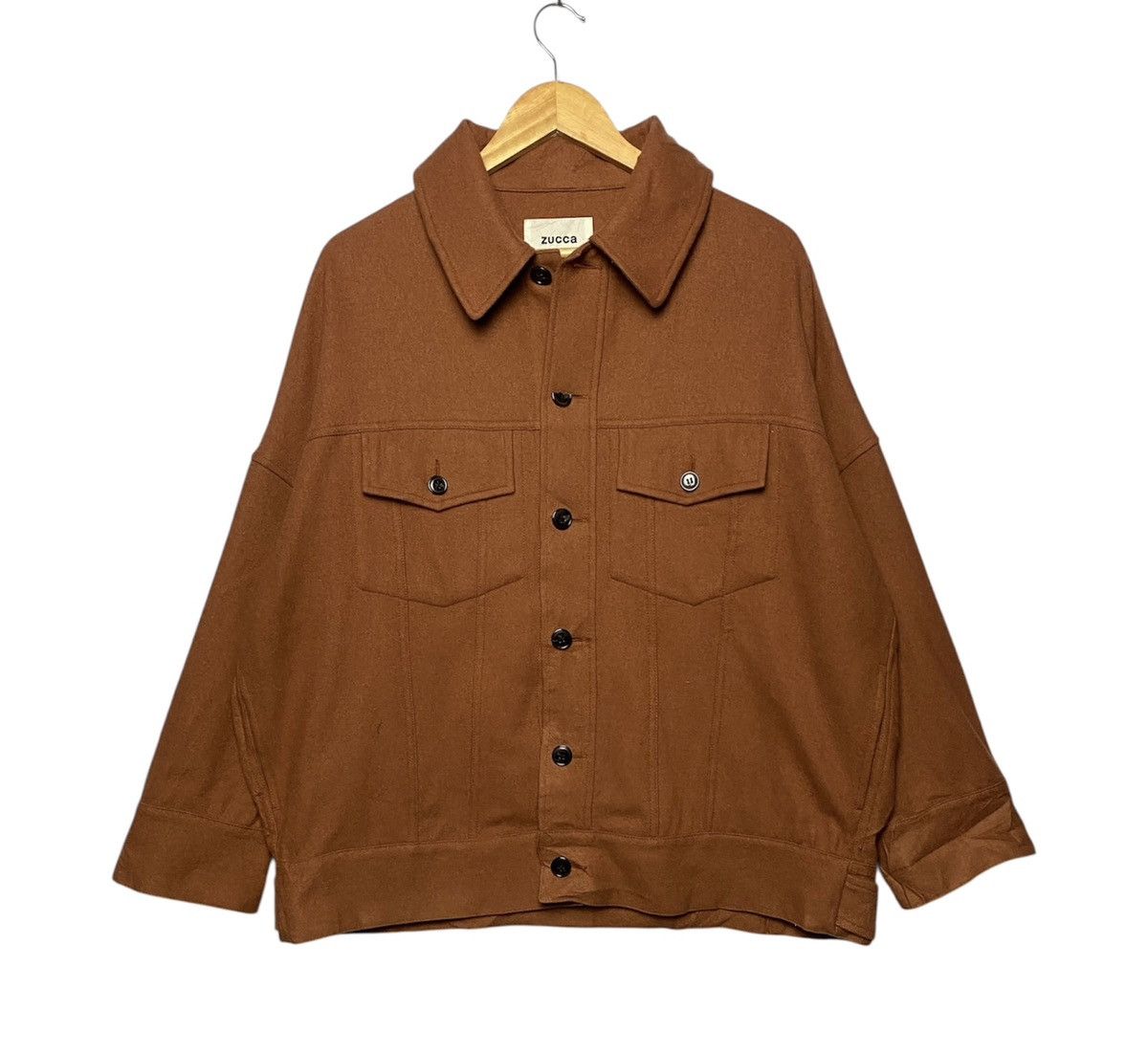 Zucca by Issey Miyake Brown Button Wool Jacket