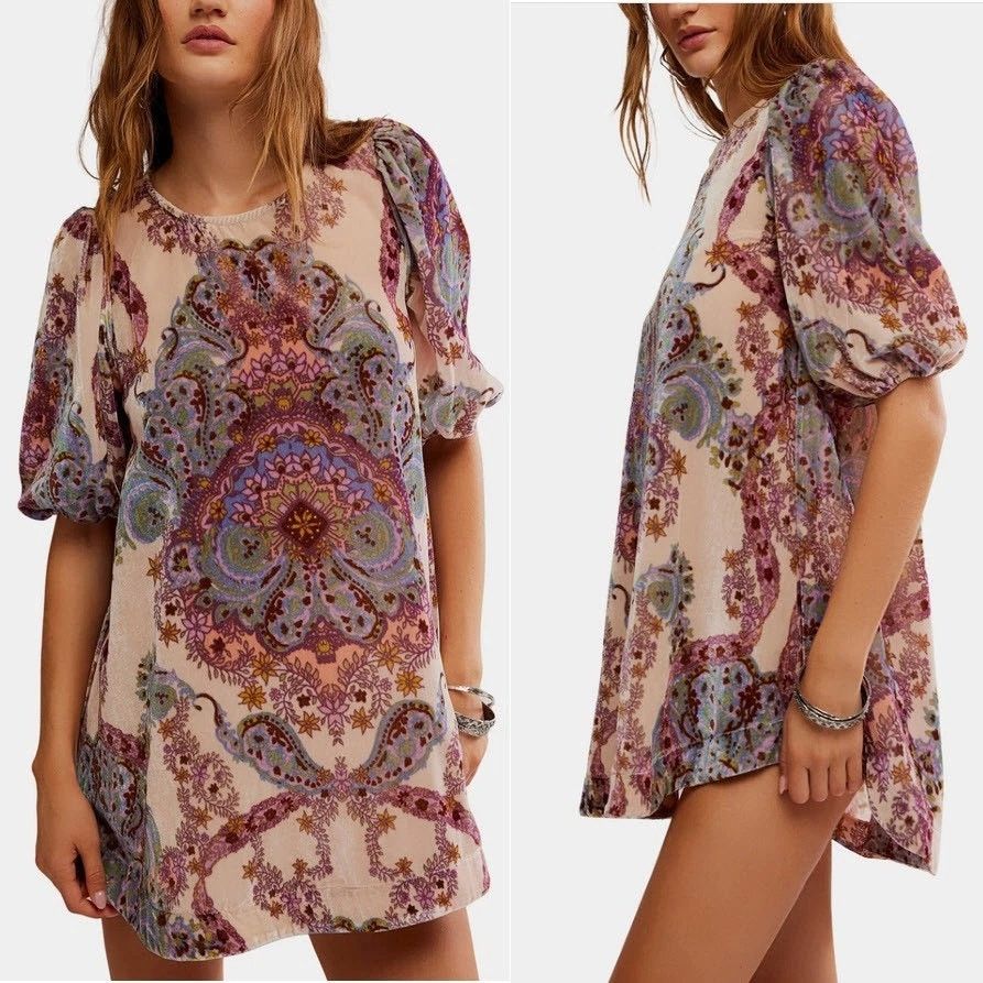 Free People New Maye Velvet Tunic Mini Dress $148 X-SMALL Oversized Top Size XS / US 0-2 / IT 36-38 - 7 Thumbnail
