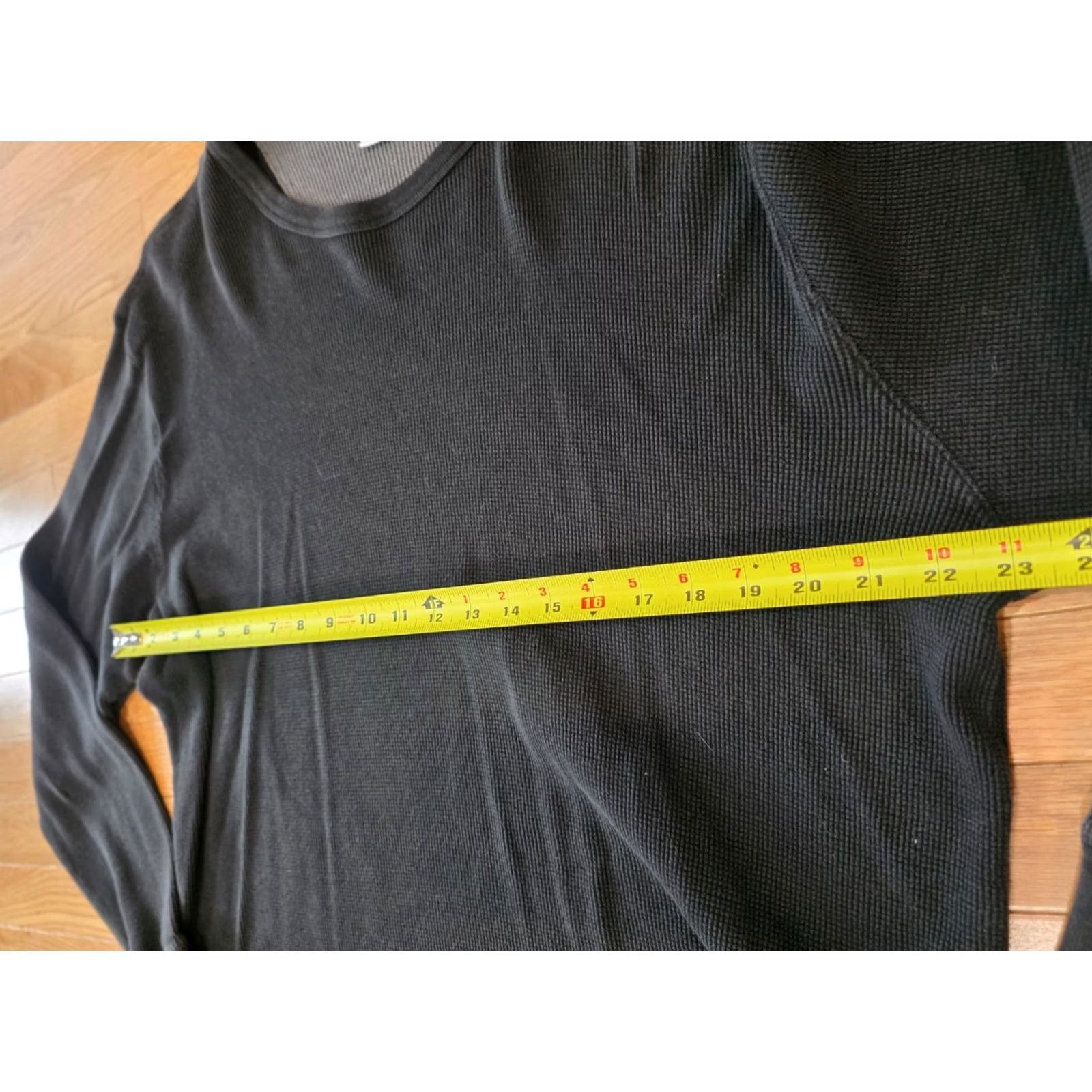 Old Navy Old Navy Shirt Men 2XL Black Waffle Knit Crew Neck Long Sleeve Pullover Cotton Regular Fit Size US XXL / EU 58 / 5 - 6 Thumbnail