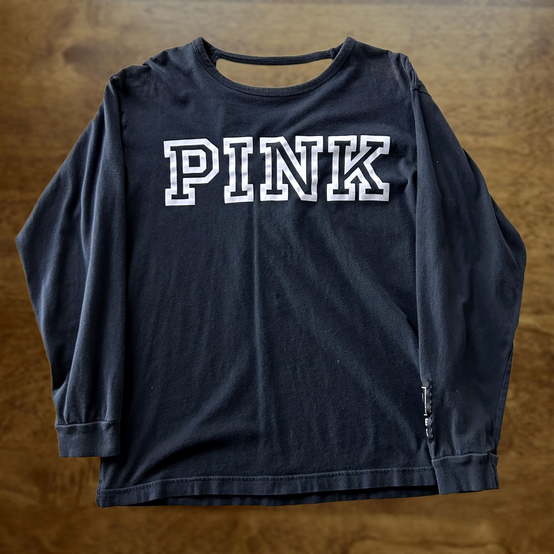 Pinko PINK Victoria Secret Shirt Womens Small Black Long Sleeve Open Strap Back Tee Size S / US 4 / IT 40 - 1 Thumbnail
