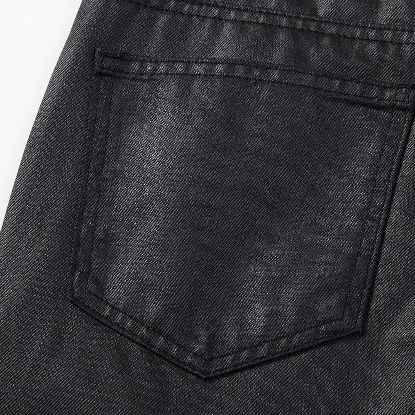 Japanese Brand Black Coated Denim Jeans Size US 30 / EU 46 - 4 Thumbnail