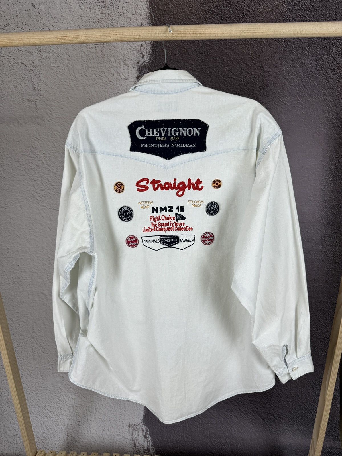 Chevignon × Vintage Chevignon vintage western light blue denim shirt size XL Size US XL / EU 56 / 4 - 2 Thumbnail