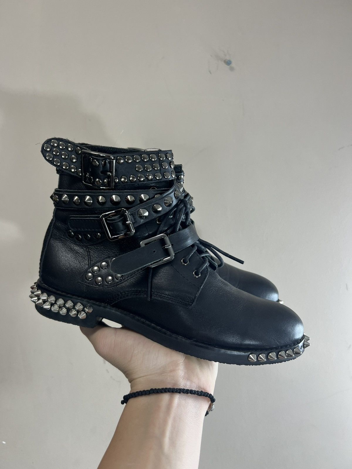 Yves Saint Laurent YvesSaintLaurent Luxury Biker Leather hype archival shoes Size US 7.5 / IT 37.5 - 2 Thumbnail