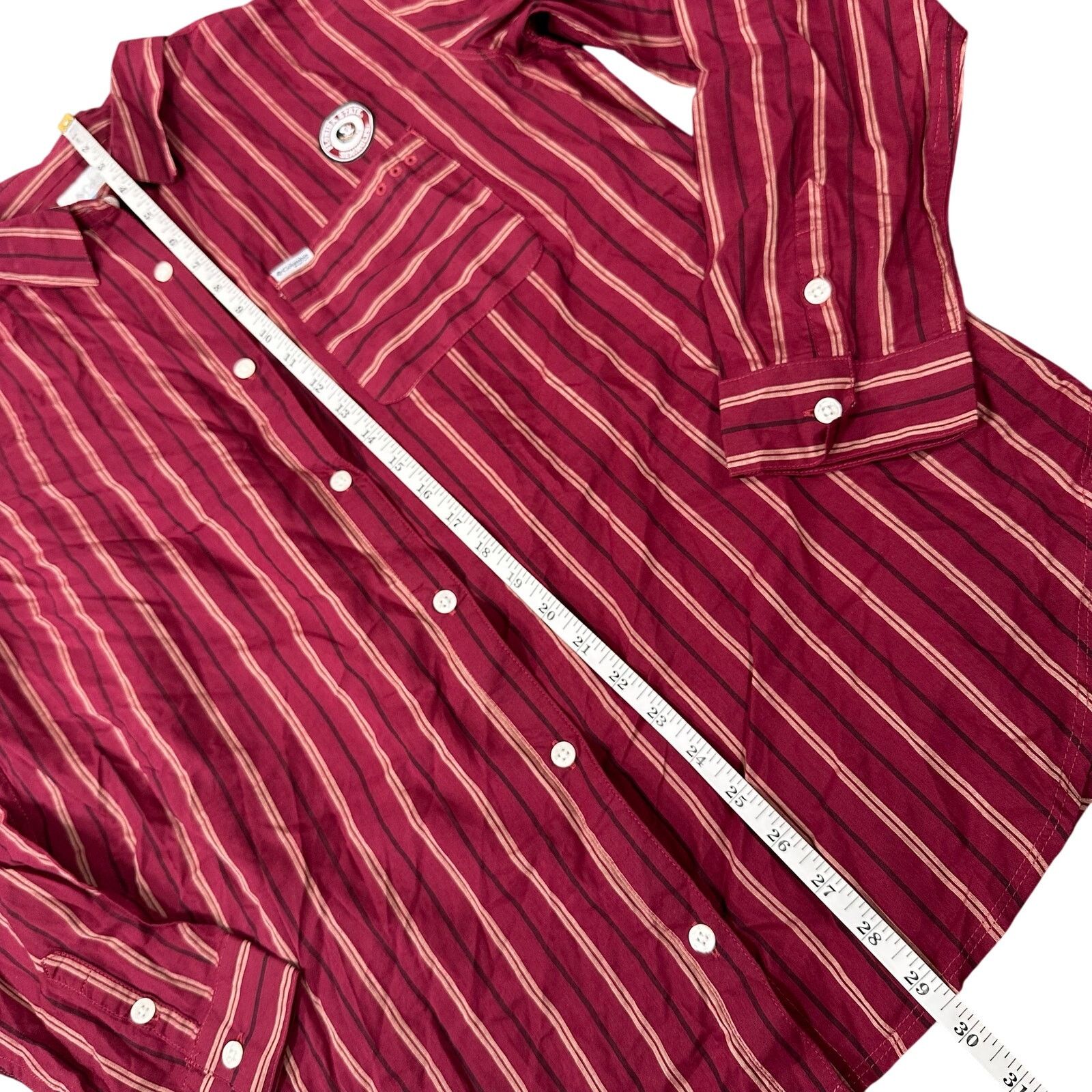 Columbia Columbia Vertical Stripe Button Down Long Sleeve Shirt Size L / US 10 / IT 46 - 4 Thumbnail