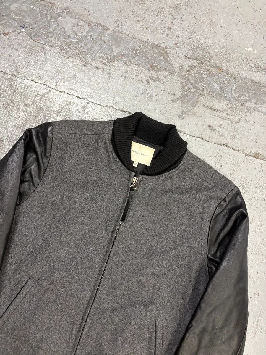 Pierre Balmain AW2013 Pierre Balmain Grey Wool & Leather Teddy Bomber Jacket Size US M / EU 48-50 / 2 - 4 Thumbnail