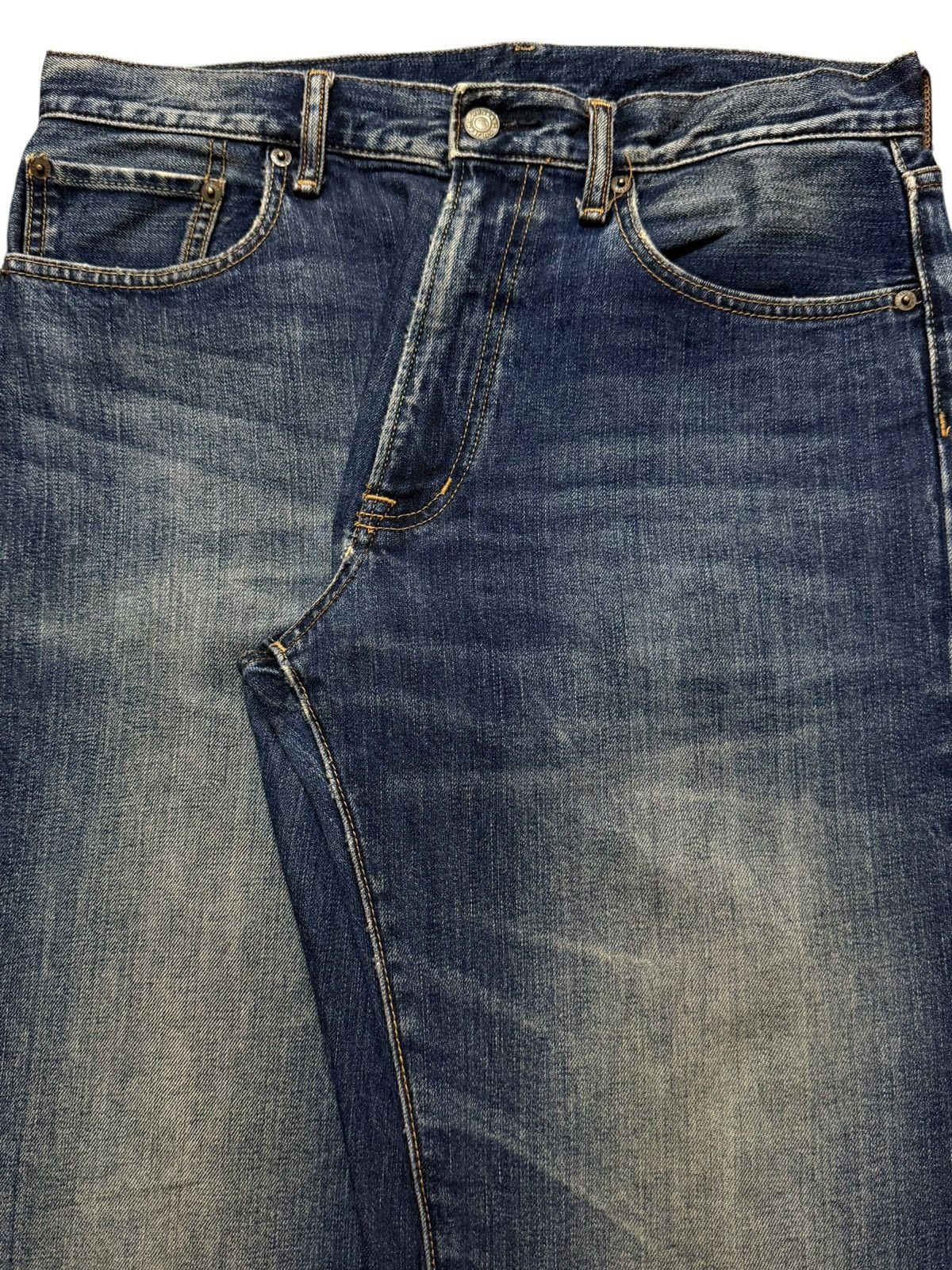 GU Vintage Y2K Japanese GU Blue Faded Mud Wash Relaxed Wide Leg Size US 32 / EU 48 - 3 Thumbnail