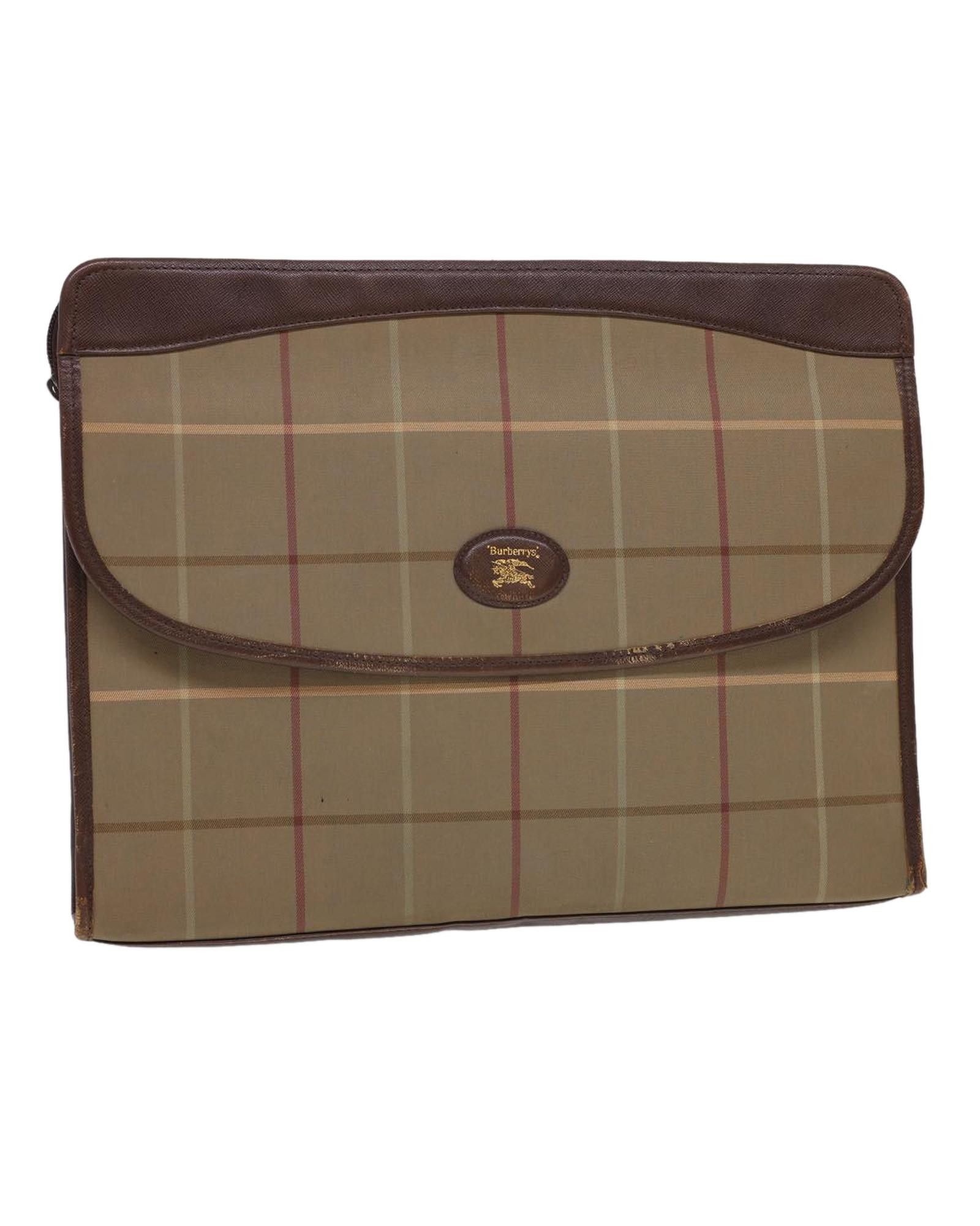image of Burberrys Nova Check Clutch Bag Nylon Beige, Women's