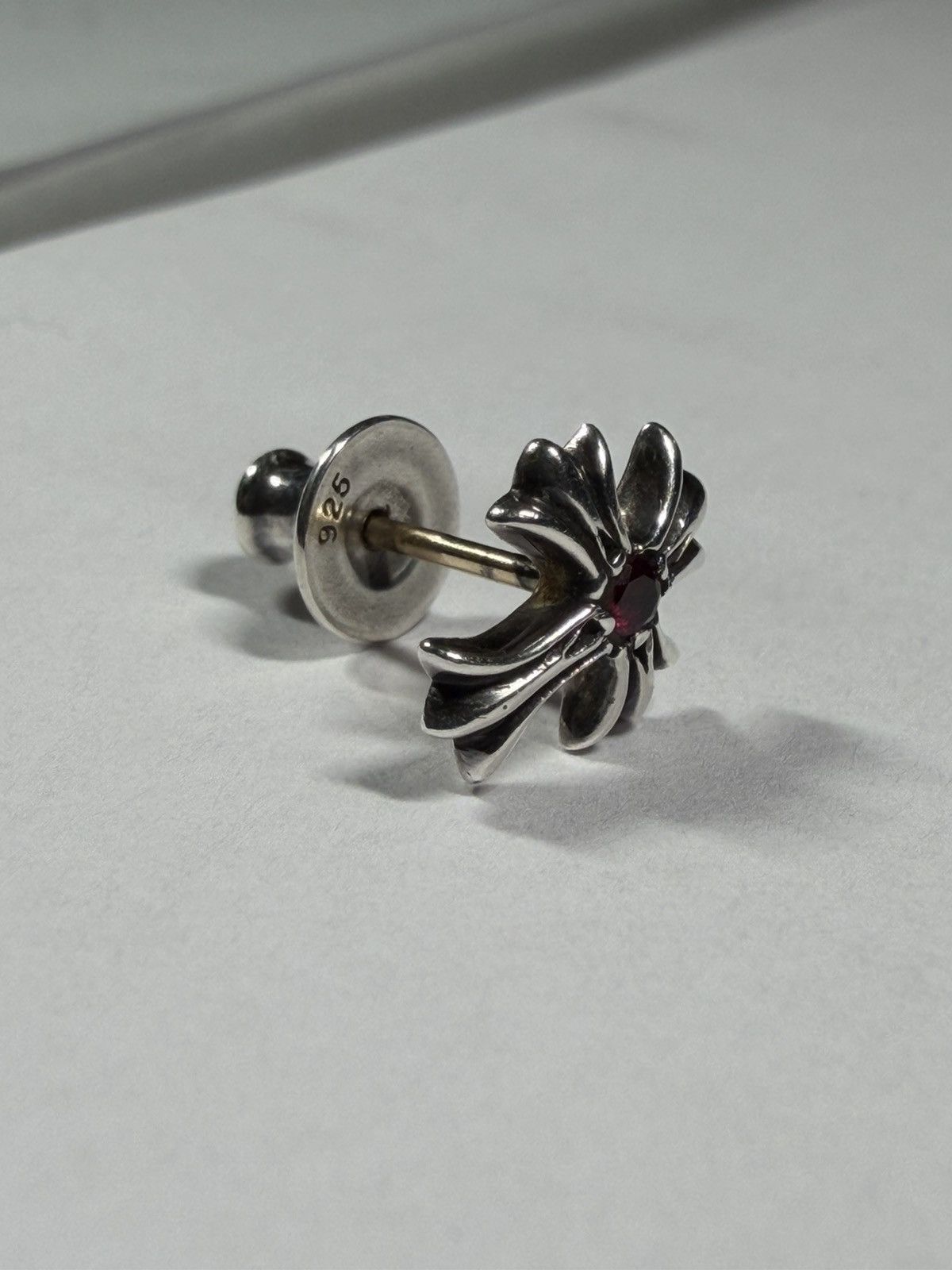 Chrome Hearts Chrome Hearts Cross Ruby Stud Earring Size ONE SIZE - 2 Thumbnail