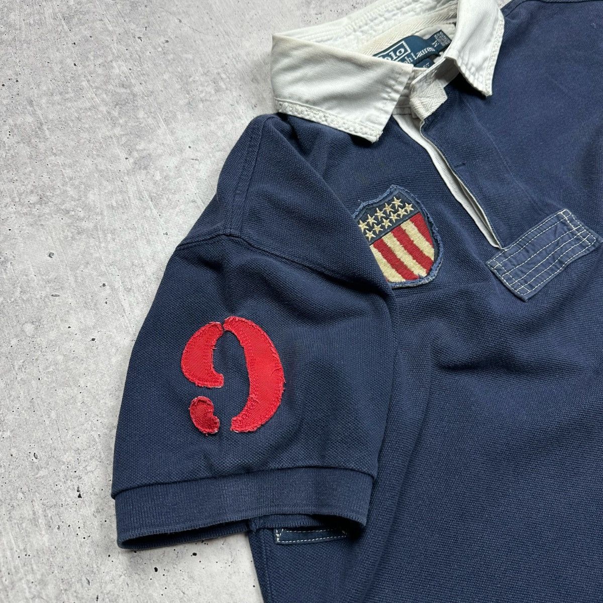 K-Swiss × Polo Ralph Lauren × Vintage Polo Ralph Lauren K Swiss Big Pony Navy Blue #9 Polo Shirt Size US M / EU 48-50 / 2 - 8 Thumbnail