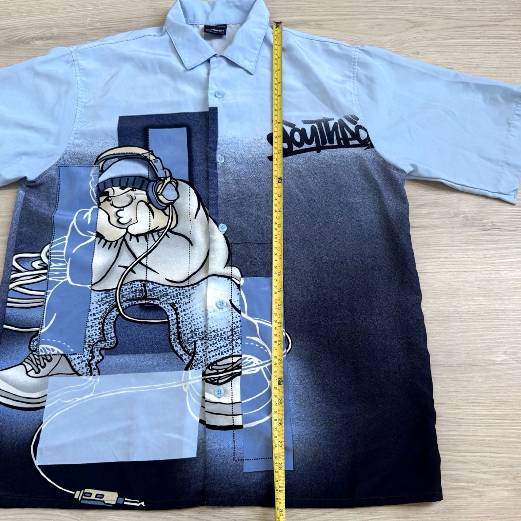 Southpole VINTAGE Southpole Shirt Mens M Blue DJ Rap Button Up Skater Hip Hop Retro Y2K Mens Size US M / EU 48-50 / 2 - 7 Thumbnail