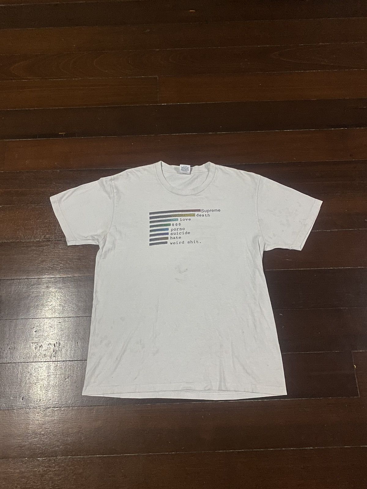 Supreme Supreme Chart Tee, white SS18, medium. Size US M / EU 48-50 / 2 - 3 Thumbnail