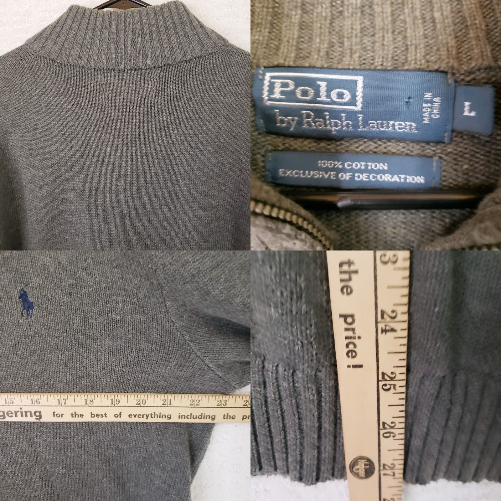 Polo Ralph Lauren Polo Ralph Lauren Sweater Men L Gray Cotton Knit 1/4 Zip Mock Neck Polo Ralph Lauren Sweater L Gray Cotton Knit 1/4 Zip Mock Neck Size US L / EU 52-54 / 3 - 8 Thumbnail