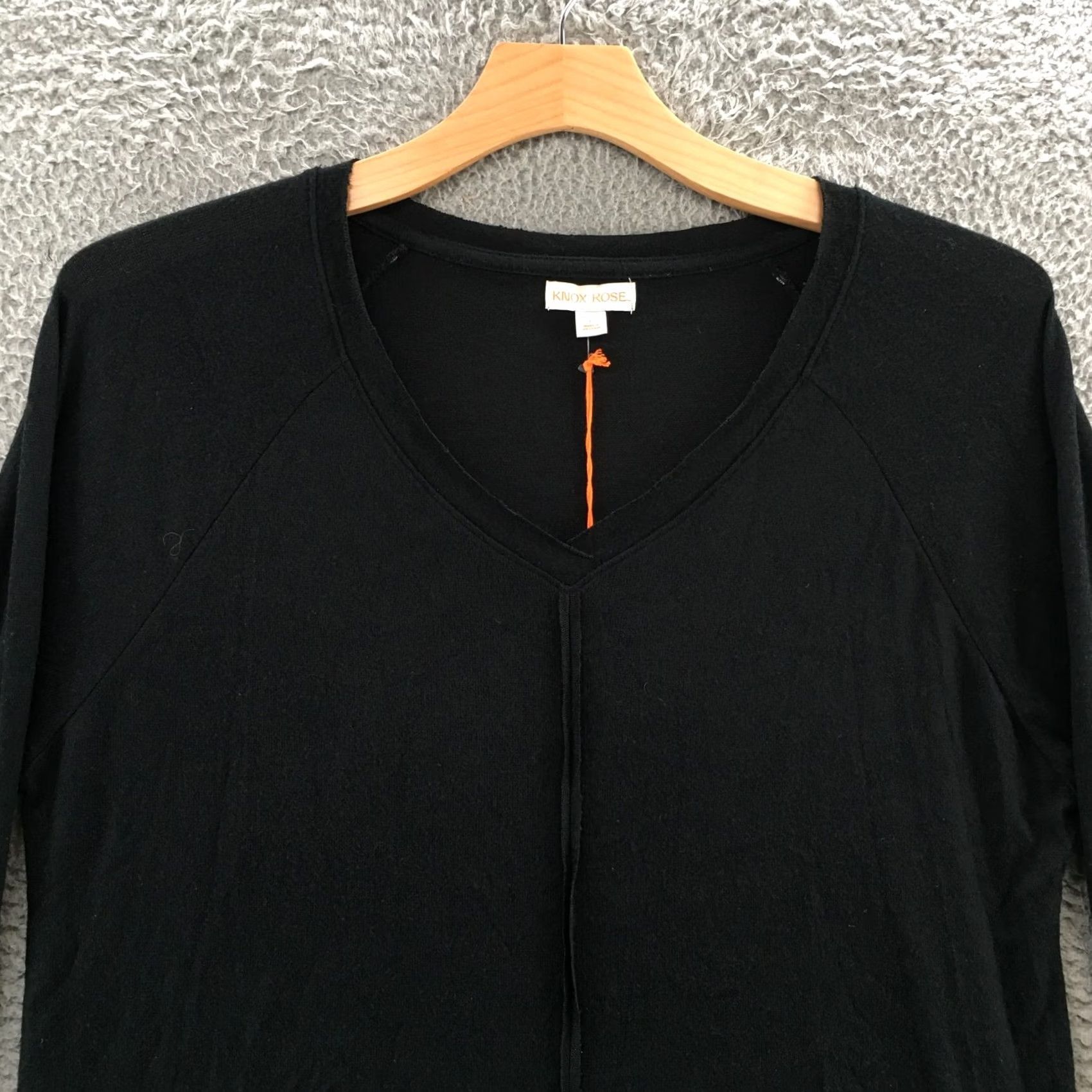 Vintage Knox Rose Blouse Top Womens Large Black Pull Over V-Neck Long Sleeve Casual NEW Size L / US 10 / IT 46 - 2 Thumbnail