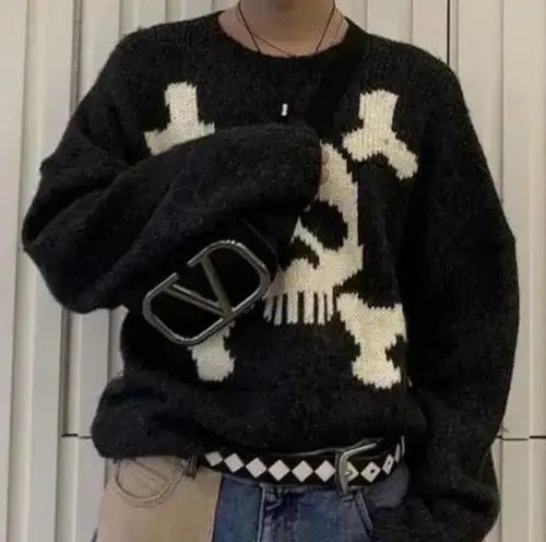 Other Gothic Sweater Skull Graphic Knit Sweater Size US XL / EU 56 / 4 - 4 Thumbnail