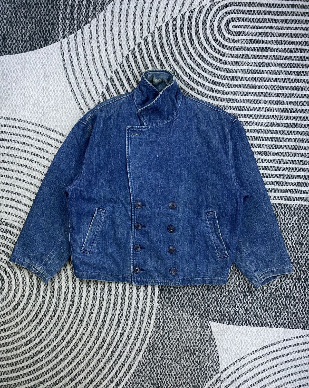 Issey Miyake Vintage Issey Miyake Double Breast Denim Jacket Size US L / EU 52-54 / 3 - 5 Thumbnail