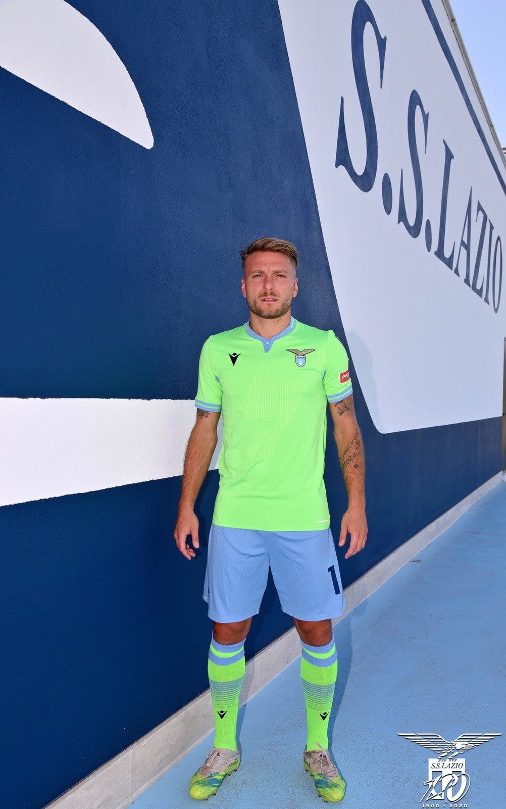 Macron LAZIO MACRON 2020/2021 FOOTBALL AWAY JERSEY #17 IMMOBILE Size US XL / EU 56 / 4 - 15 Thumbnail