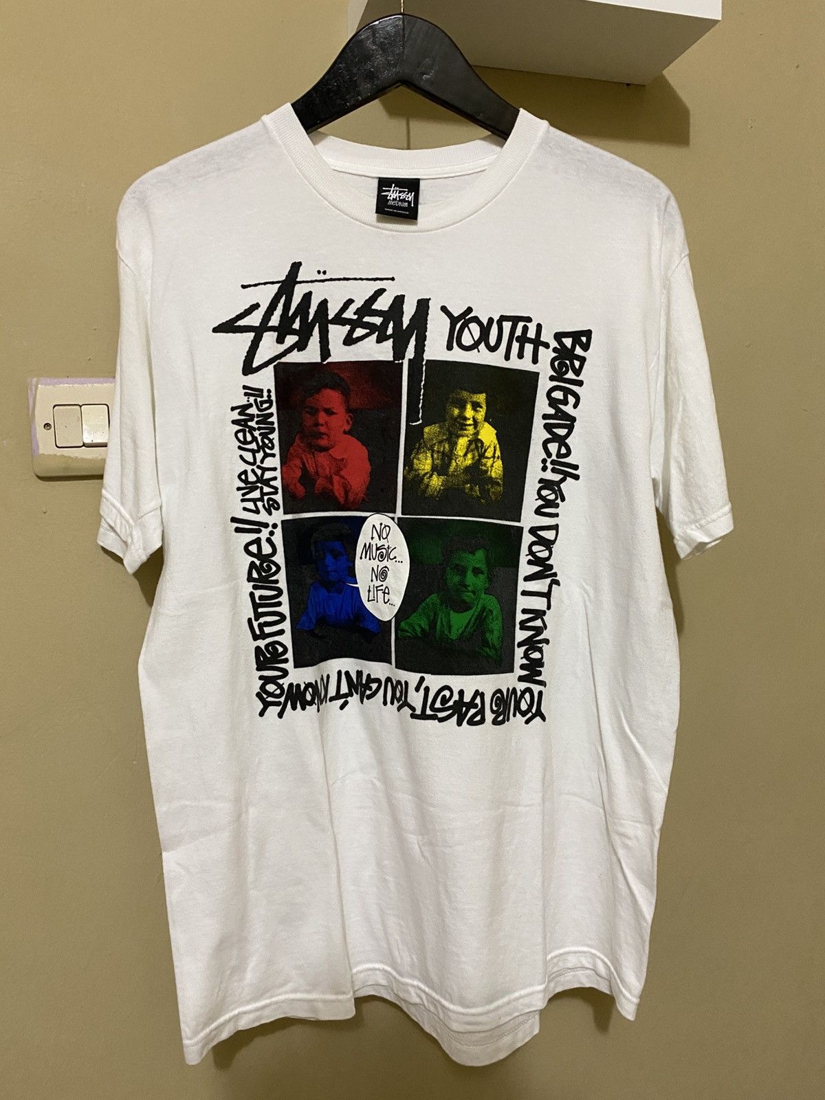 90s Stussy graphic made in USA t-shirt | M | Black Skate
