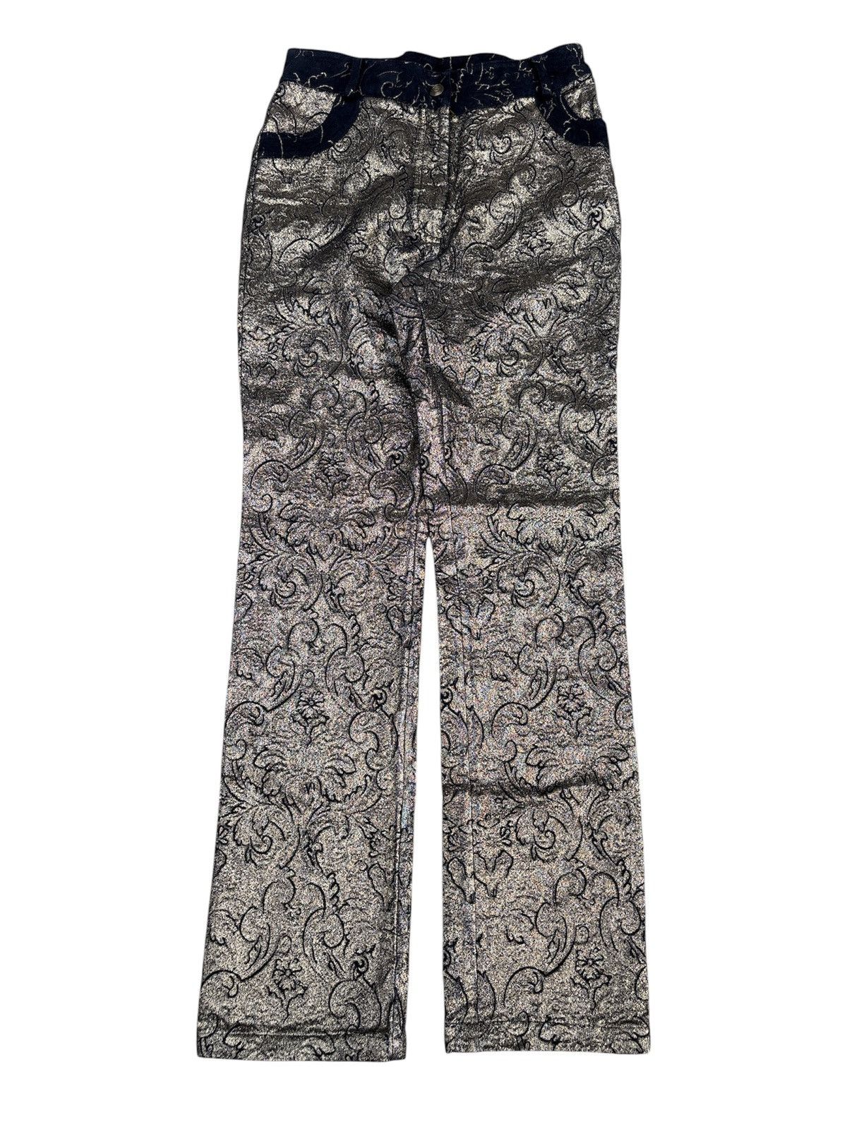 Roberto Cavalli Y2K Gold Glitter Denim Jeans Size 27" / US 4 / IT 40 - 1 Thumbnail