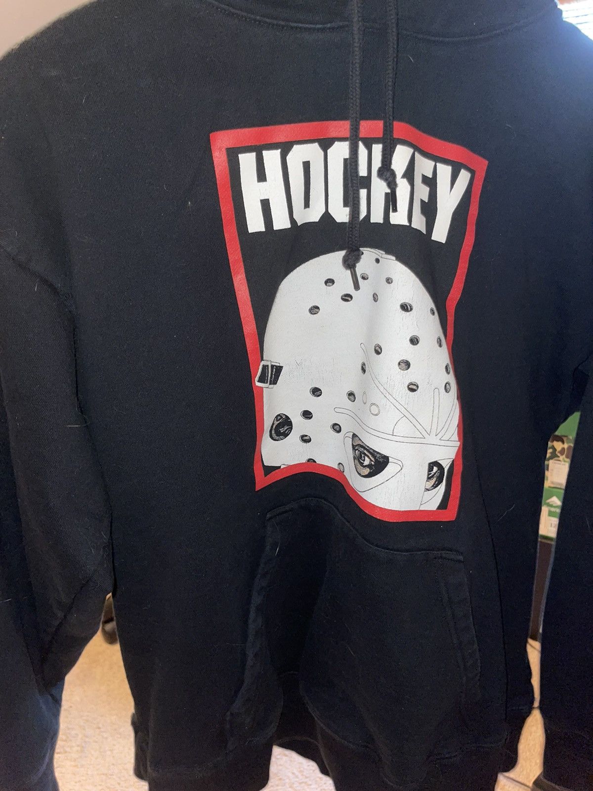 image of Hockey Mask Hoodie Fa Size XL in Black, Men's