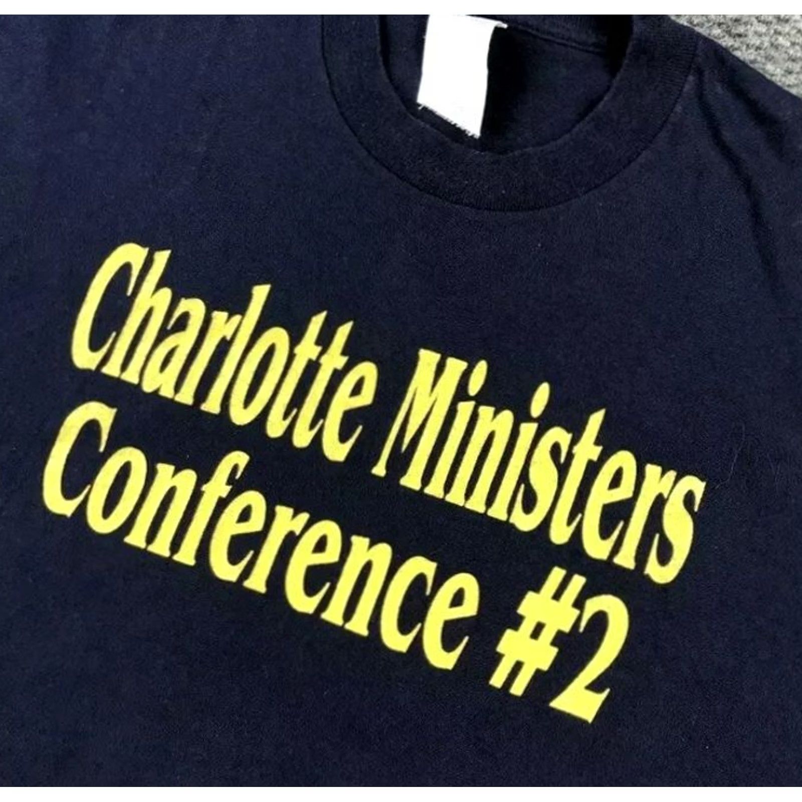 Jerzees VINTAGE Jerzees T-Shirt Graphic Tee 90s Charlotte Ministers Conference #2 XL Blue Men Men’s XS? Size US XL / EU 56 / 4 - 8 Thumbnail