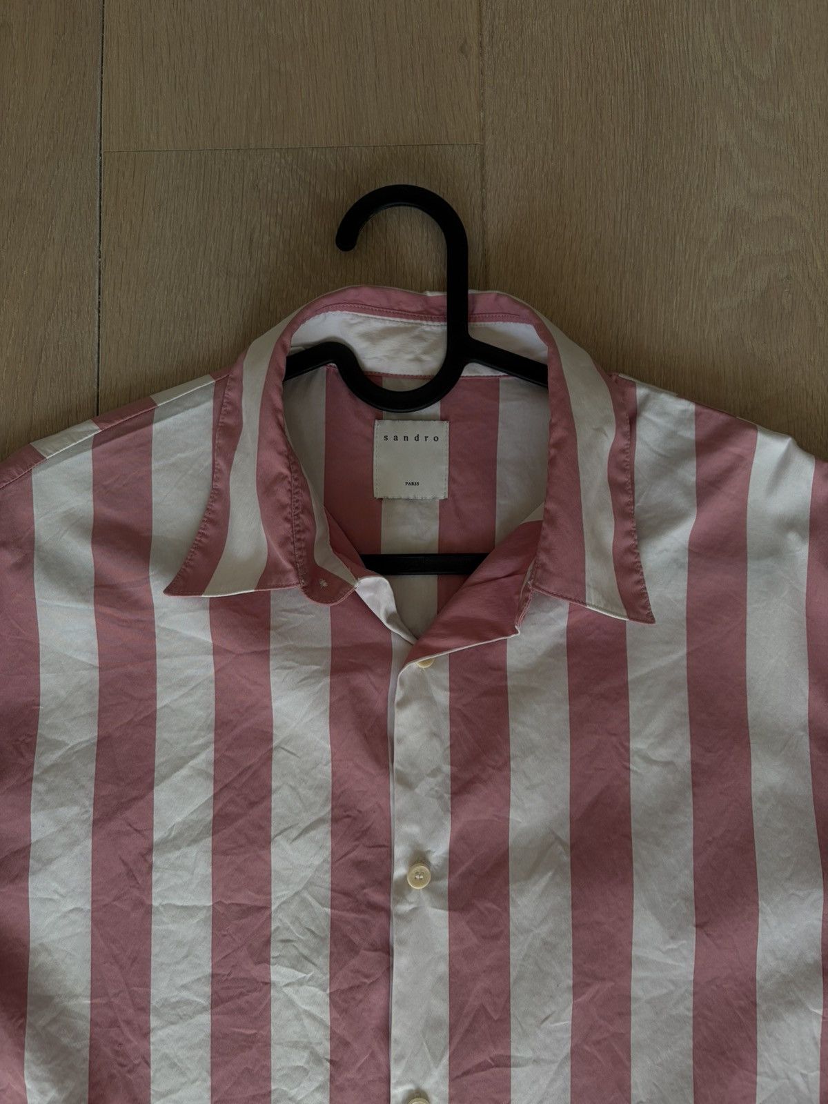 Sandro Beautiful Pink/White striped Sandro box button shirt Size US M / EU 48-50 / 2 - 3 Thumbnail