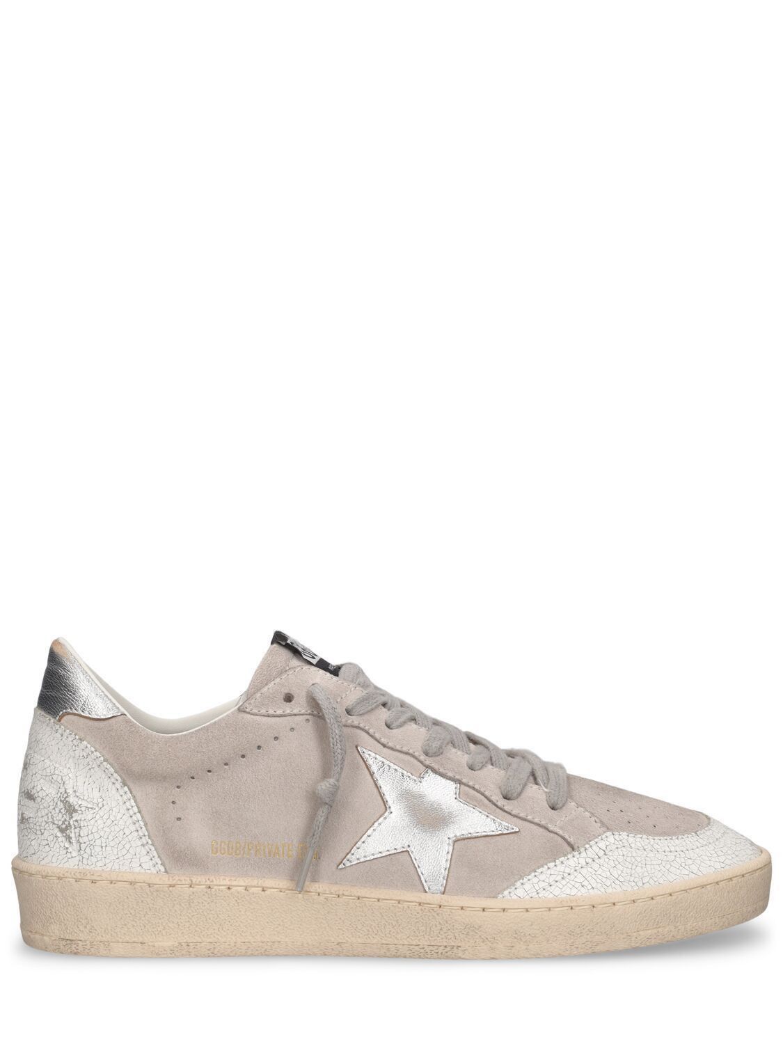 Golden Goose Ball Star Men's Gray/Silver Suede Low Top Snea