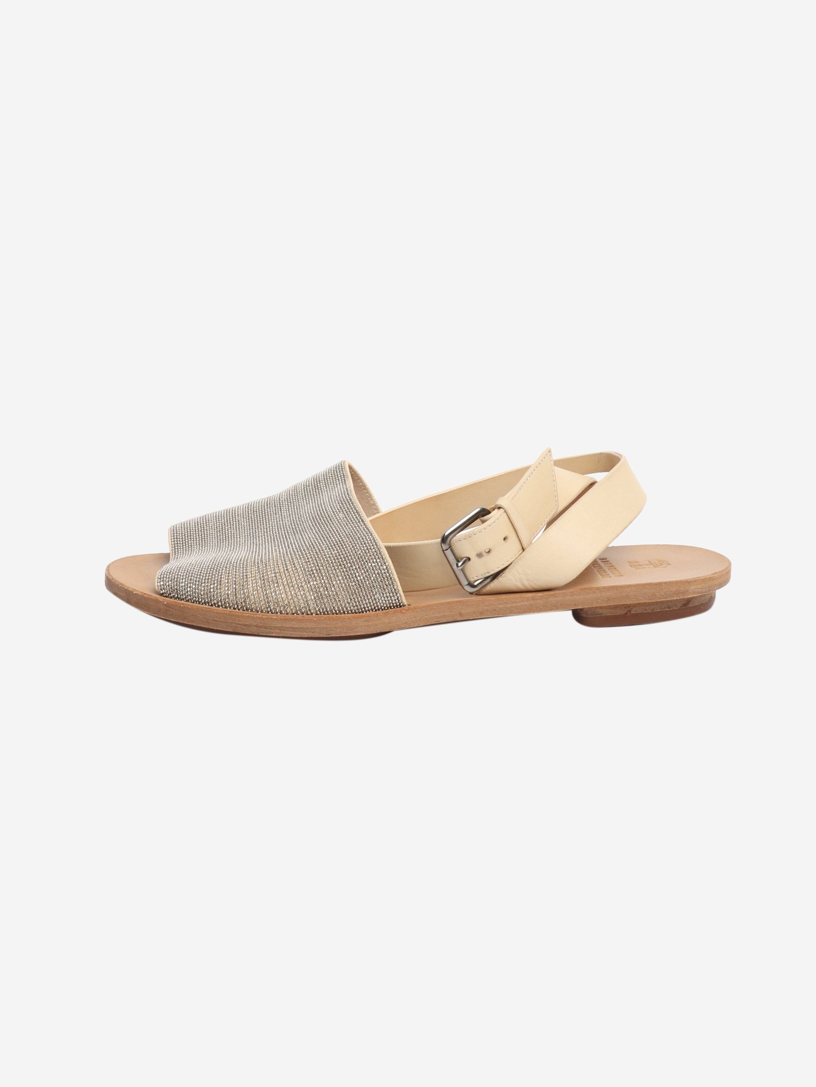 Brunello Cucinelli Neutral diamante sandals - EU 37 Size US 6 / IT 36 - 1 Thumbnail