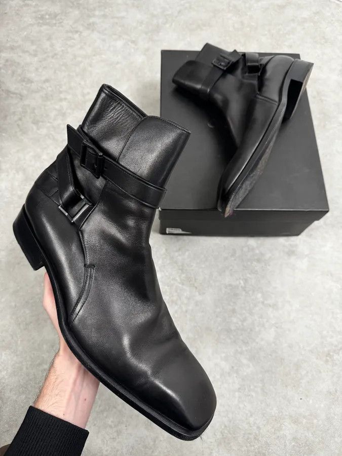 Gucci Gucci Black Buckle Leather Boots Size US 13 / EU 46 - 1 Thumbnail