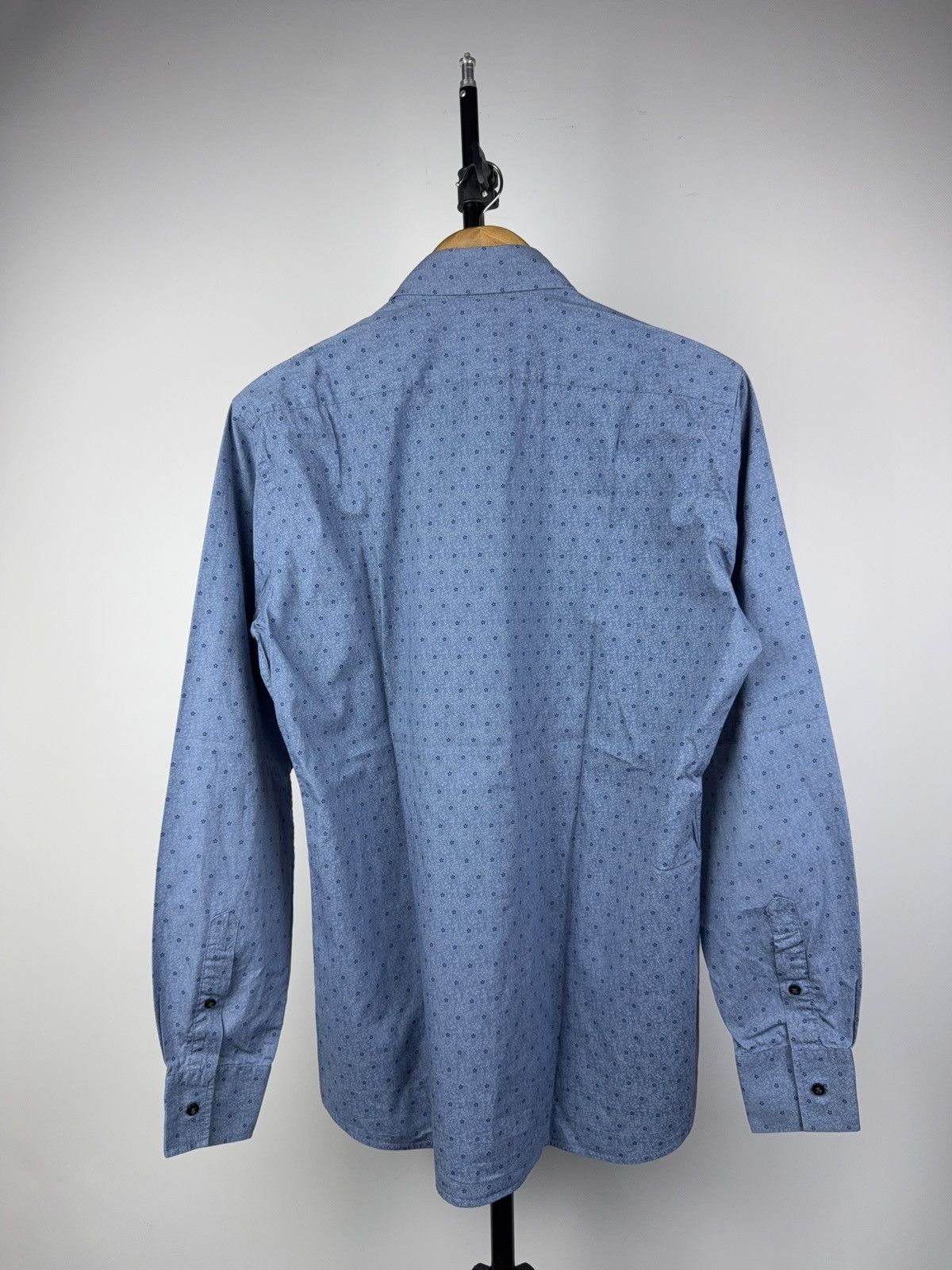 Karl Lagerfeld Karl Lagerfeld Blue Patterned Long Sleeve Shirt Size 40 / L Size US L / EU 52-54 / 3 - 10 Thumbnail