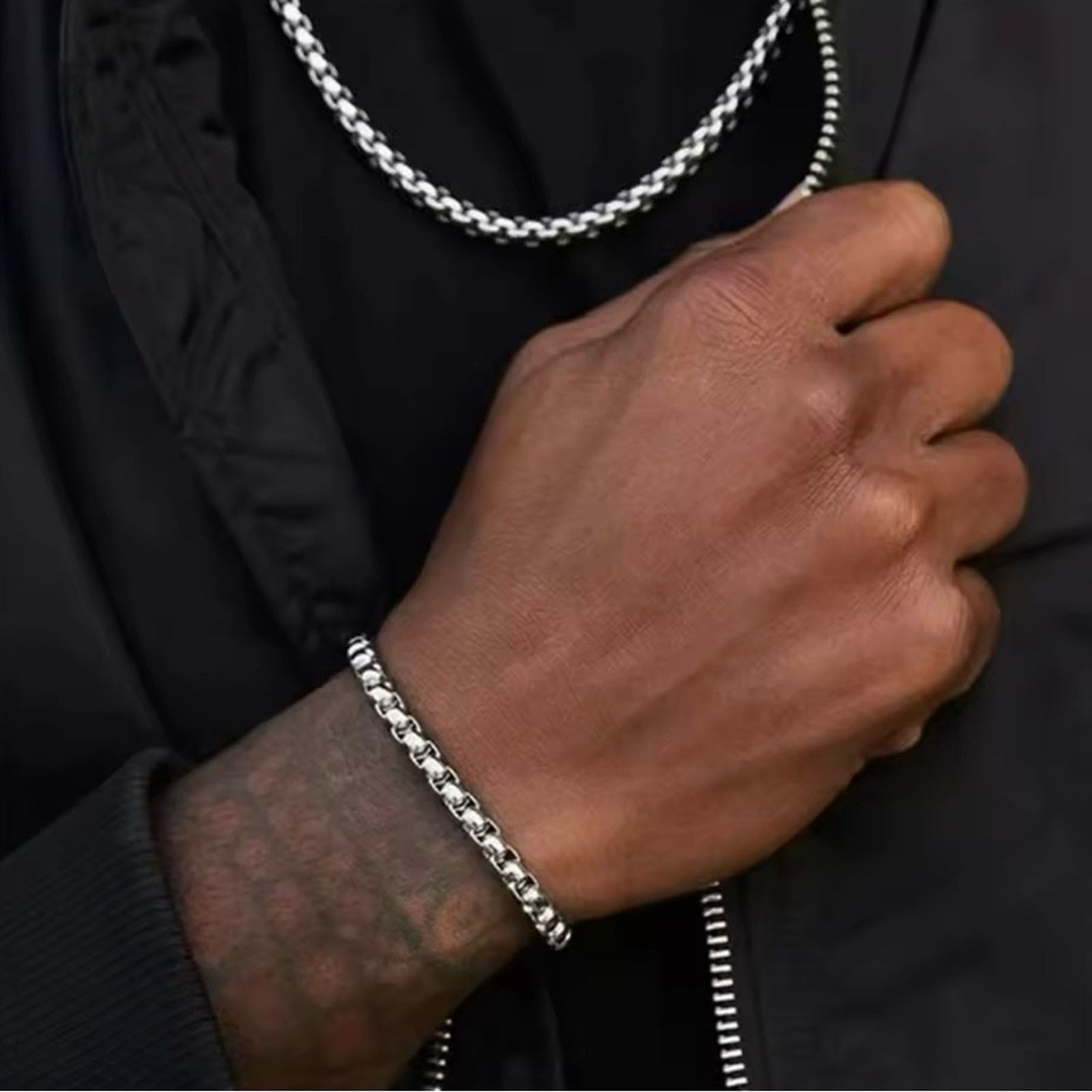 Other Stainless Steel 5mm Mens Hip-Hop Bracelet 8.6” Size ONE SIZE - 2 Thumbnail