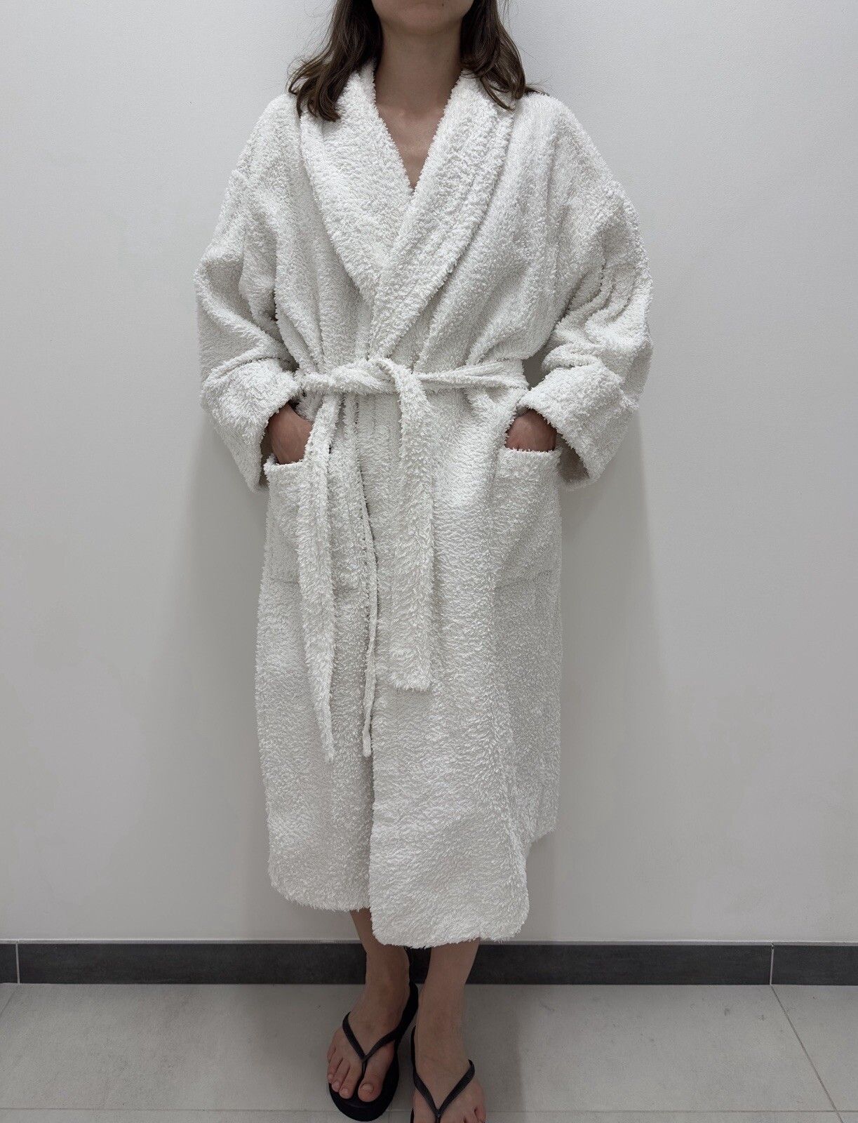 Yves Saint Laurent YSL Yves Saint Laurent White Cotton Robe Embroidered Logo Size M / US 6-8 / IT 42-44 - 7 Thumbnail