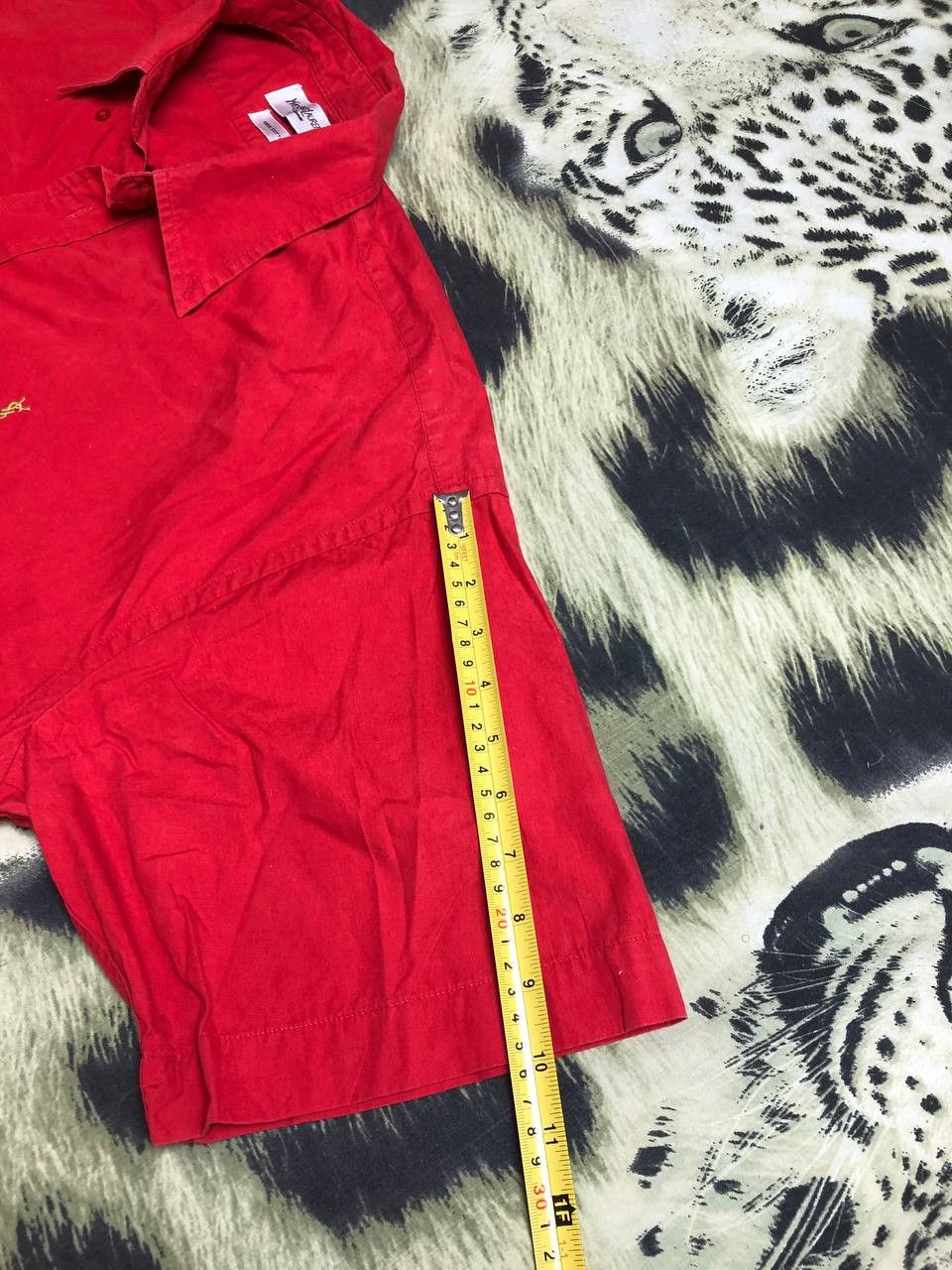 Yves Saint Laurent Luxury Yves Saint Laurent Red 100% Cotton Shirt Size L Size US L / EU 52-54 / 3 - 13 Thumbnail