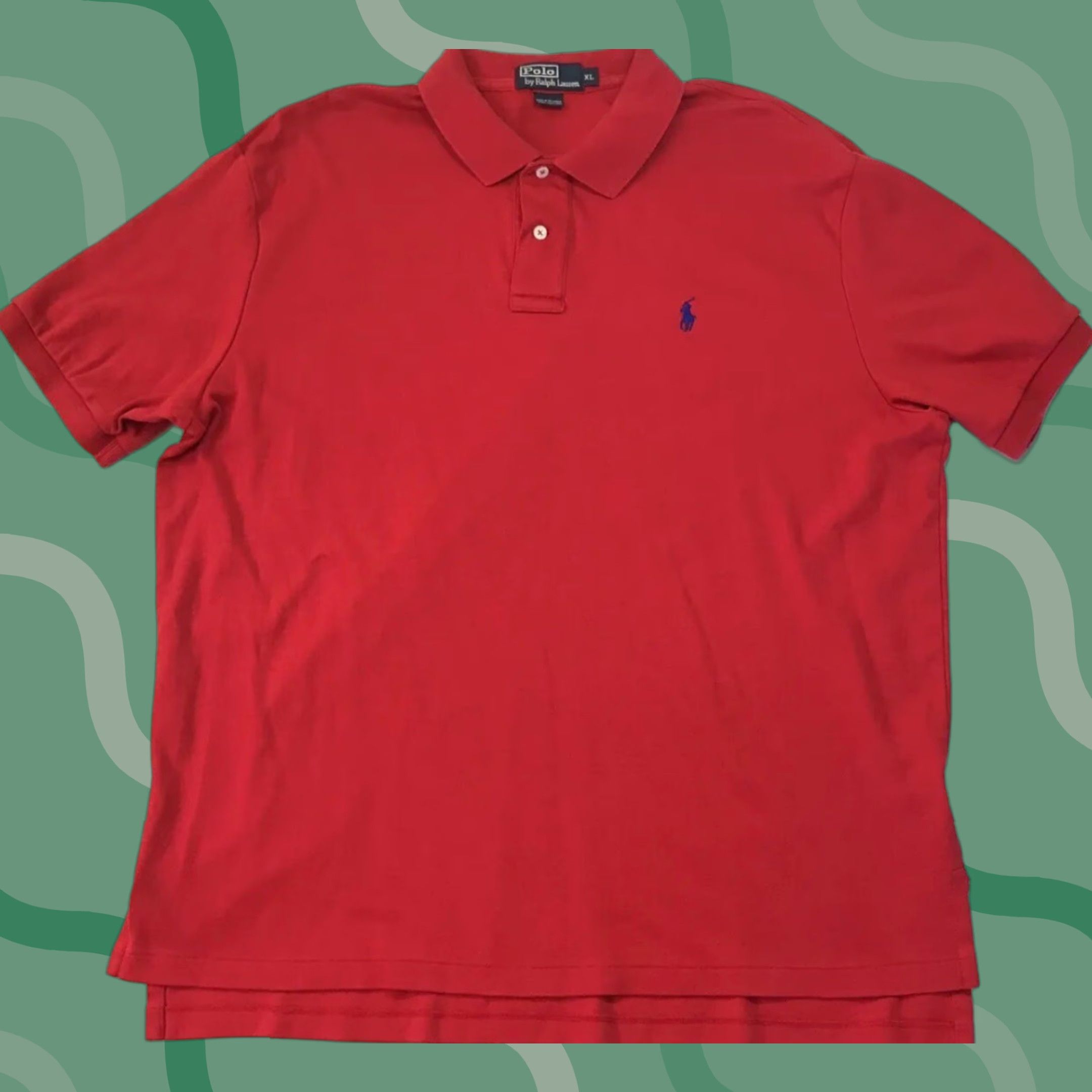 Polo Ralph Lauren Polo Ralph Lauren Polo Shirt Mens XL Red Collared Golf Logo Vintage Sport Work Dress Size 46R - 1 Thumbnail