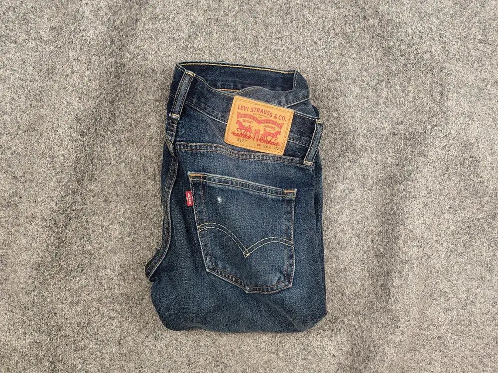 Levi's Levis 511 Stretch Distressed Denim Jeans Vintage Style Size US 31 - 1 Thumbnail