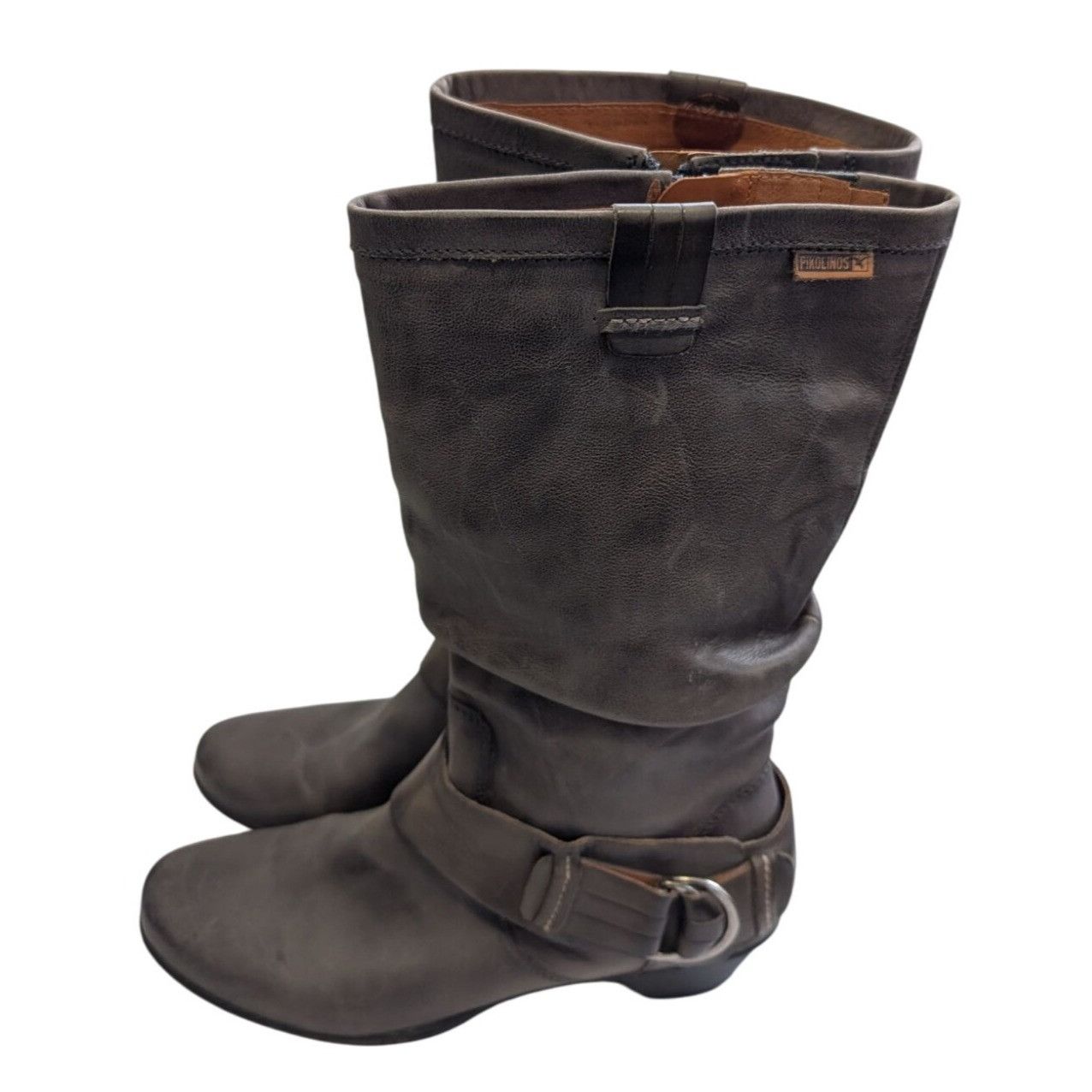 Other Pikolinos Brujas Tall Boots Gray Leather Riding Zip Slouch K Size US 8 / IT 38 - 1 Thumbnail