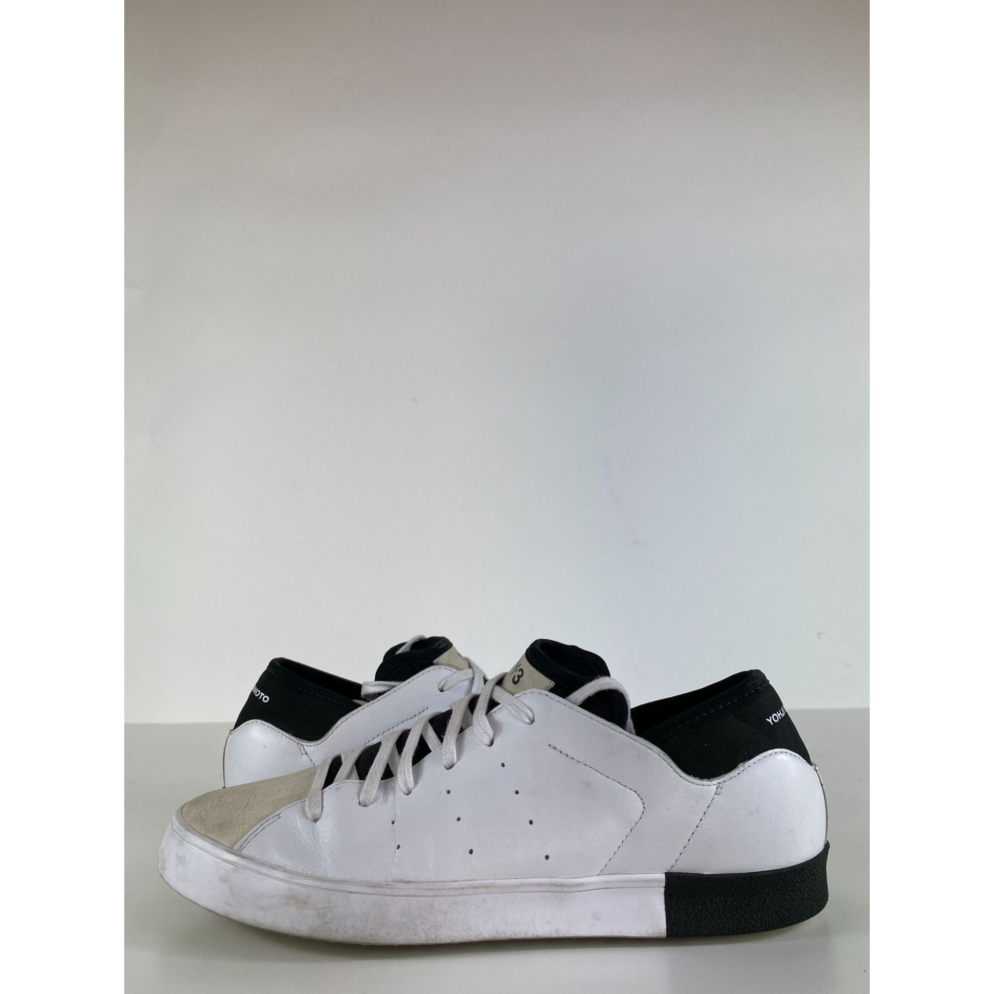 Adidas Yohji Yamamoto Y-3 x Adidas White Leather Lace up Sneaker Me ...