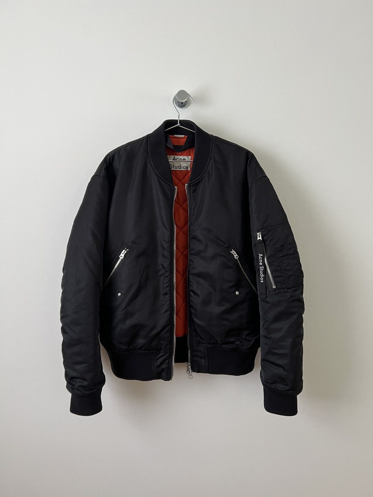 Pre-owned Acne Studios Makio Ma-1 Bomber Jacket In Black