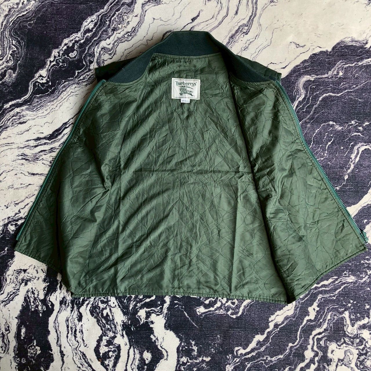 Burberry Vintage 90s Burberrys Green Zip Vest Size US M / EU 48-50 / 2 - 2 Thumbnail