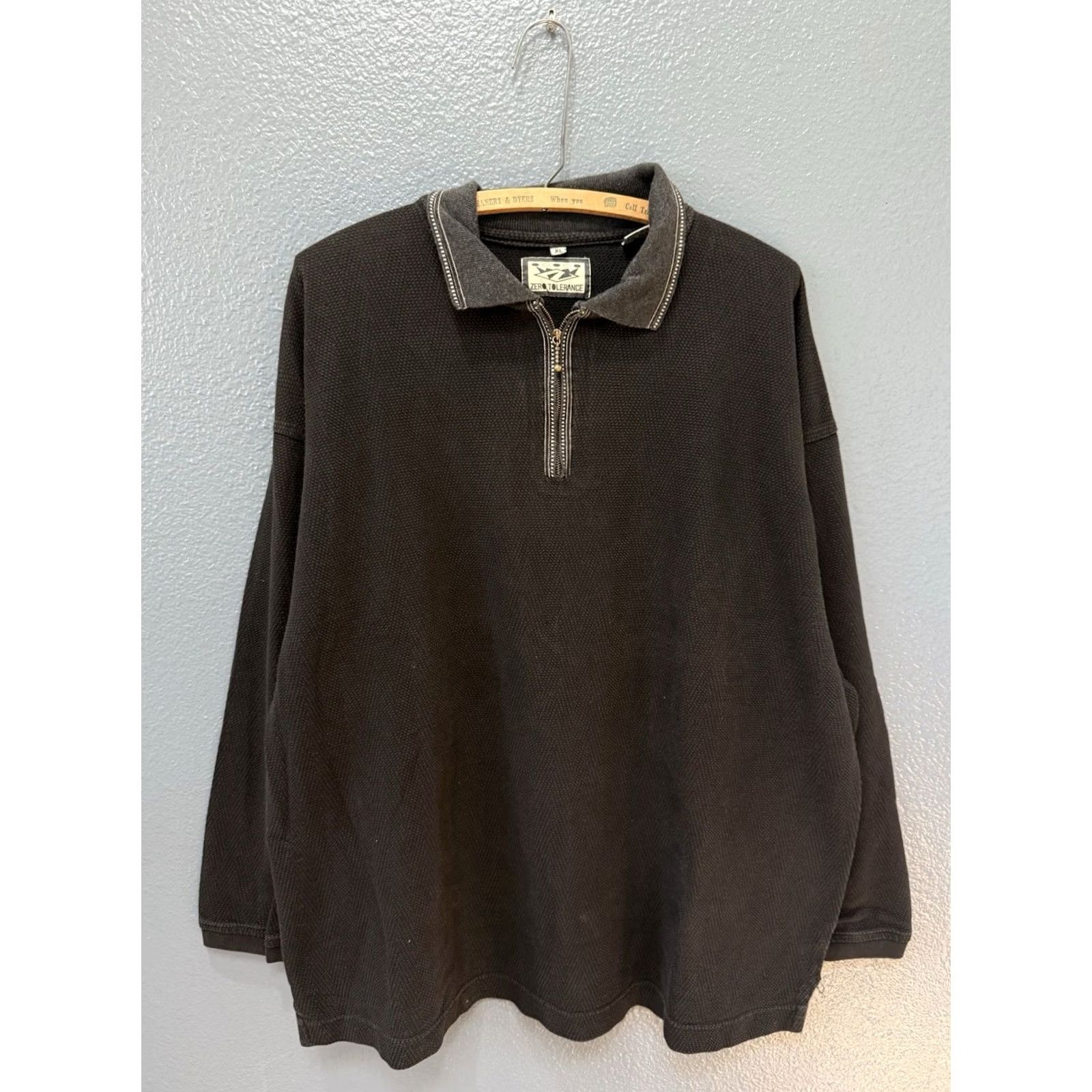 Vintage VINTAGE Zero Tolerance Polo Shirt XL Men Black 90s Zip Quarter Zip Shirt Shirts Mens XL 90s Polo Black Zip Size US XL / EU 56 / 4 - 4 Thumbnail