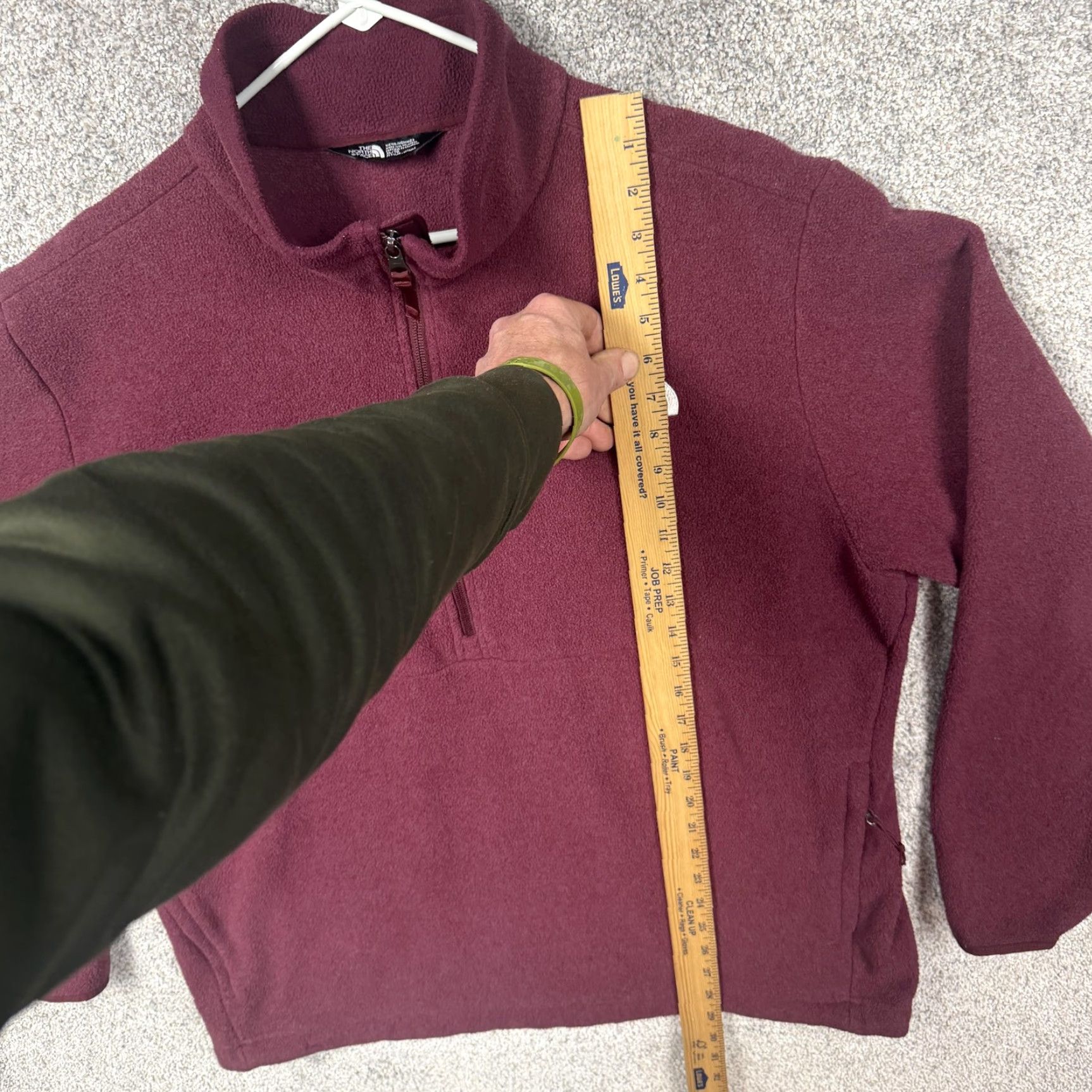 The North Face The North Face Fleece Jacket Mens XL Red 1/2 Zip Outdoor Hiking Casual Pockets Logo Embroidered Slim Fit Regular Mens XL Red Size US XL / EU 56 / 4 - 2 Thumbnail