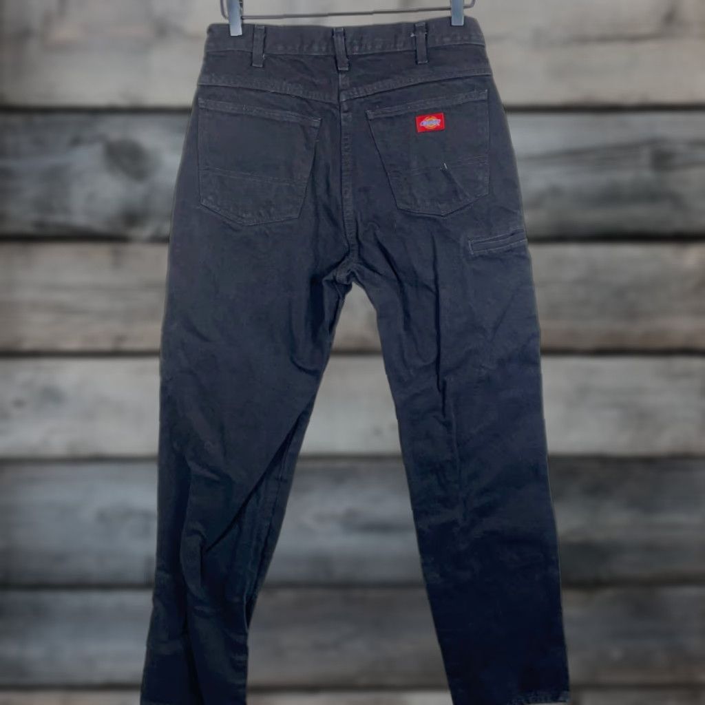 Dickies Dickies Jeans Men's 34 x 34 Black Denim Double Knee 5-Pocket Zip Fly Mid Rise Straight Vintage 90s Grunge Retro Width 32 x 33 Size US 32 / EU 48 - 1 Thumbnail