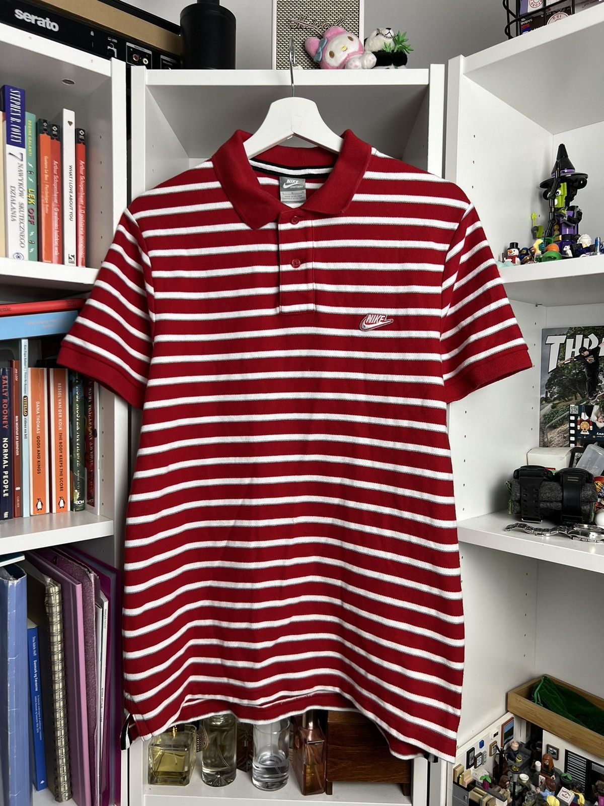 Nike × Vintage Vintage Y2K Nike striped polo t-shirt L casual skate 90s 00s Size US L / EU 52-54 / 3 - 1 Thumbnail