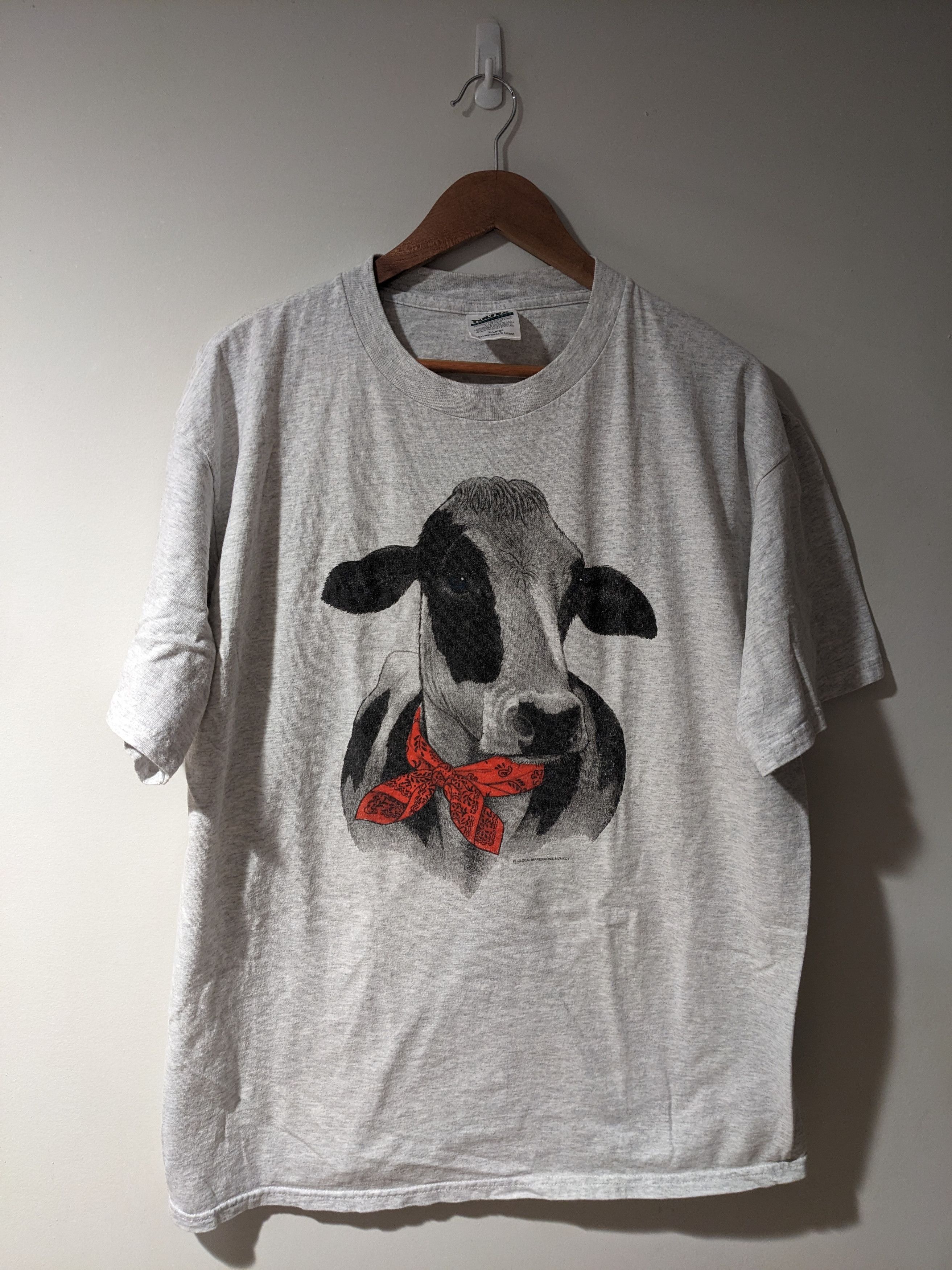Vintage Vintage 90s Cow Tie Art Global Impressions X-Large T-Shirt Size US XL / EU 56 / 4 - 1 Thumbnail