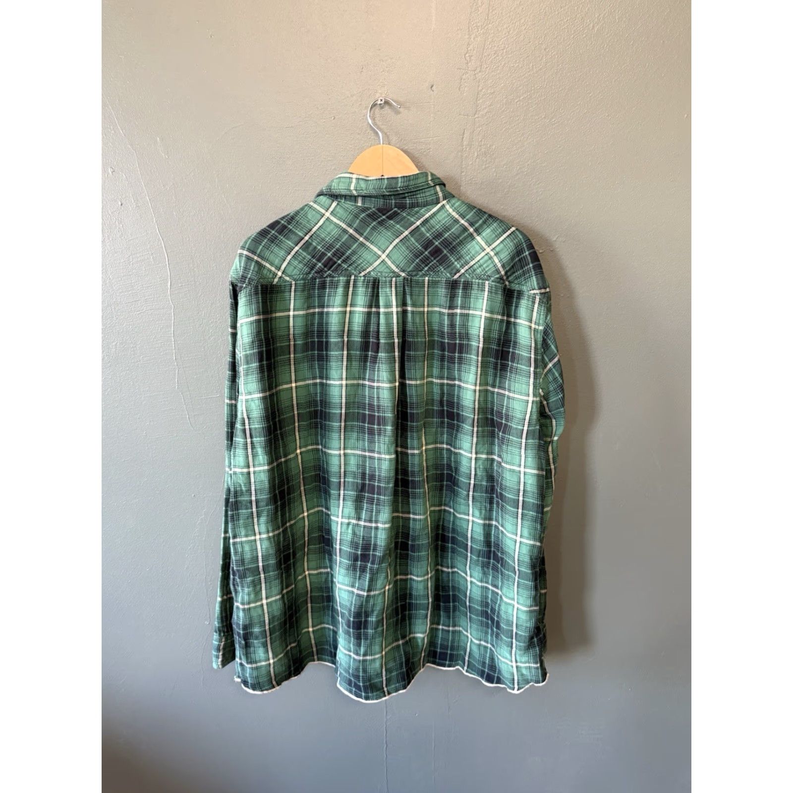 Carbon2Cobalt VINTAGE Carbon2Cobalt Mens Button-Up Plaid Flannel Long Sleeve Green 2XL Shirt Size US XXL / EU 58 / 5 - 2 Thumbnail