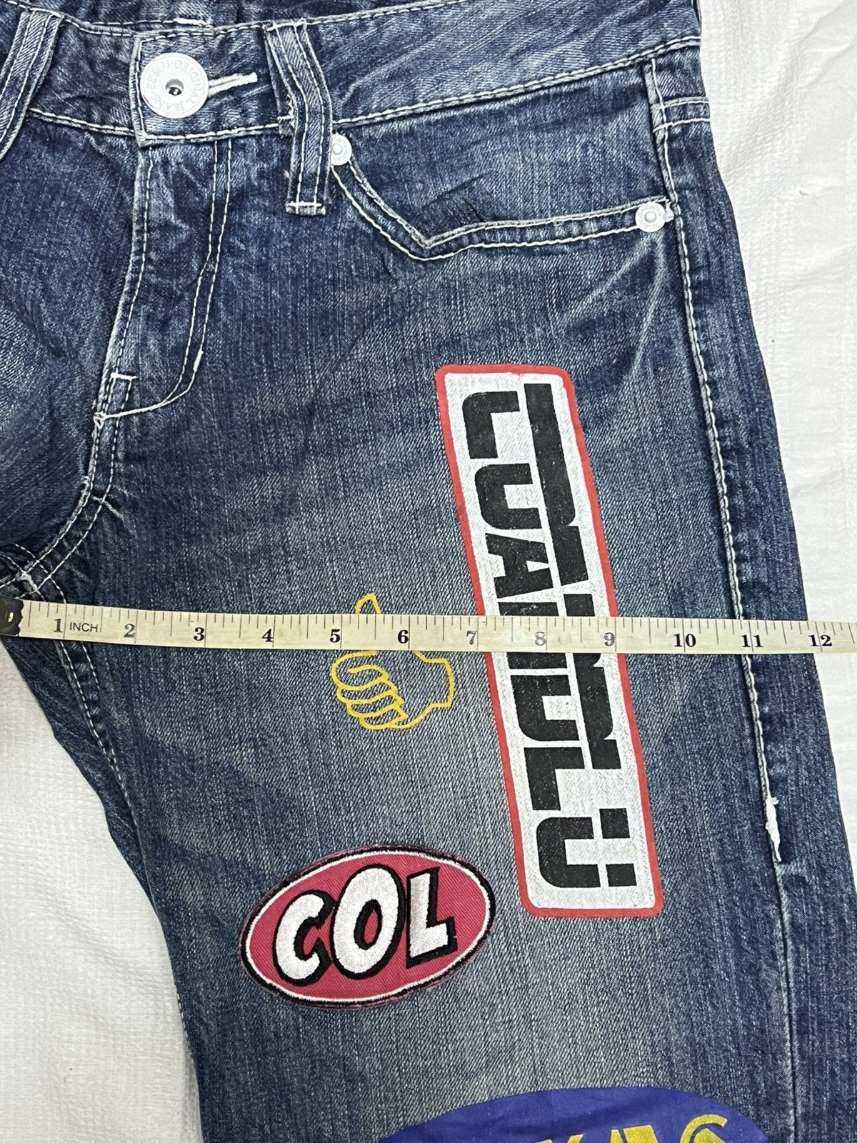 Other 🔥HOT DROPS🔥STREETWEAR PATCH DENIM PANTS RARE Size US 31 - 12 Thumbnail