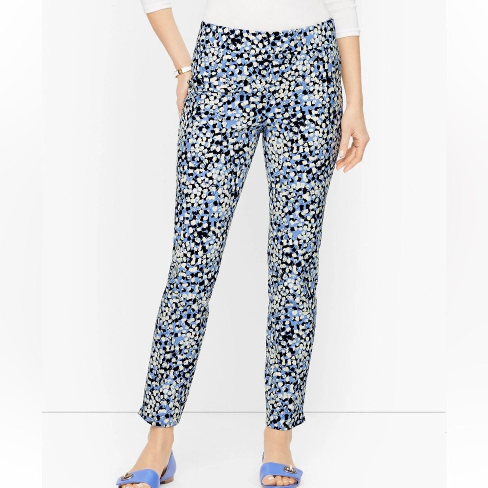Other Talbots Fly Front Chatham Ankle Pants Blue Dot Size Size 14 Size 36" / US 14 / IT 50 - 1 Thumbnail