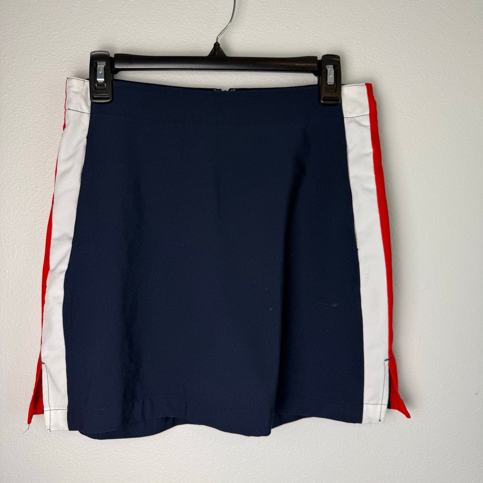 RLX Ralph Lauren Lady Hagen Women's 2 Side Stripe Woven 17'' Golf Skort Navy Size 26" / US 2 / IT 38 - 1 Thumbnail