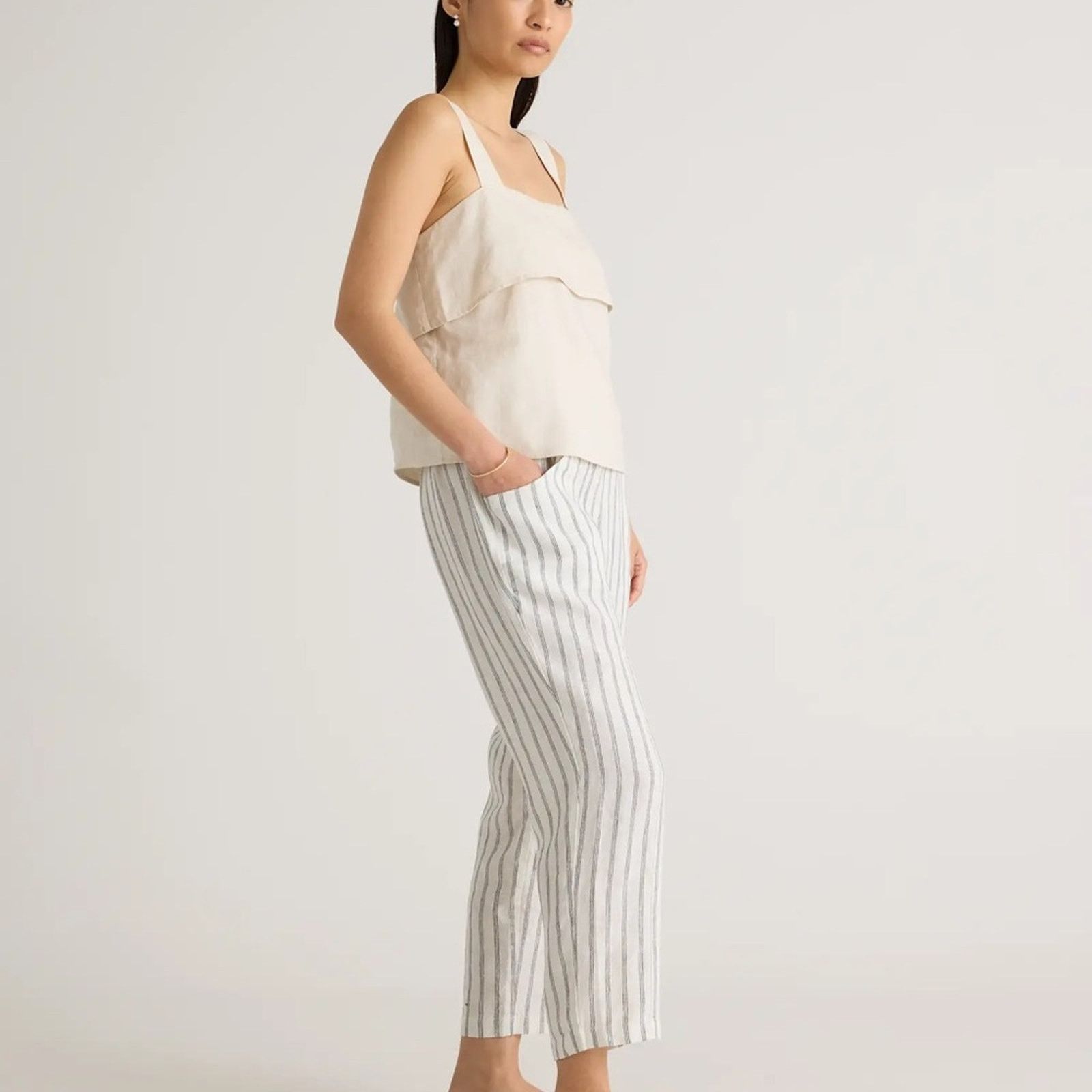 Quince Quince 100% European Linen Tapered Ankle Pants Women’s XL Size 38" / US 16 / IT 52 - 2 Thumbnail
