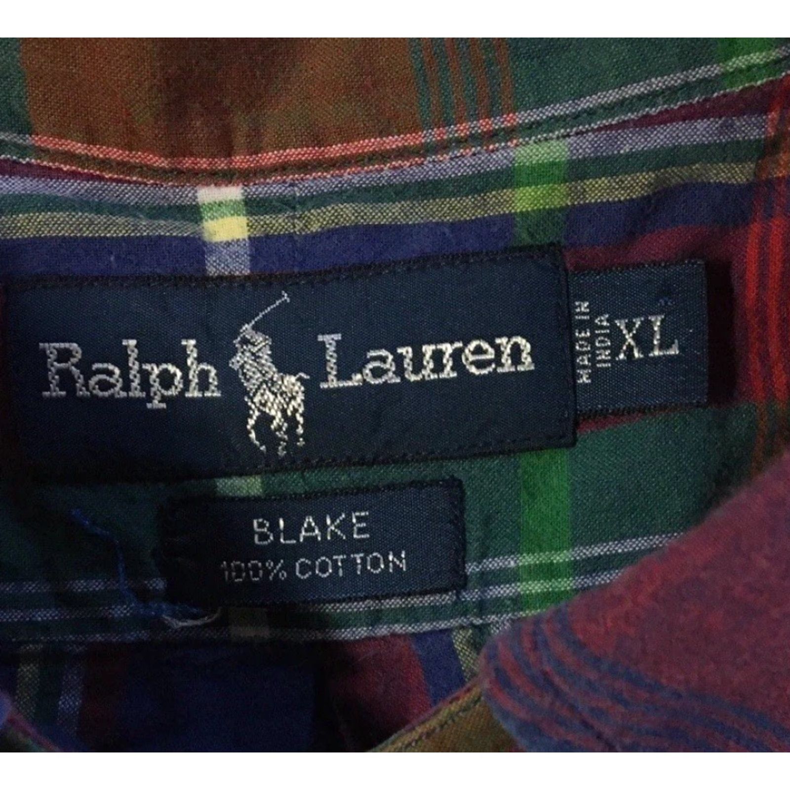 Polo Ralph Lauren VINTAGE Polo Ralph Lauren Shirt XL Plaid Button-Up 90s Grunge Blue Red Mens XL Size US XL / EU 56 / 4 - 4 Thumbnail