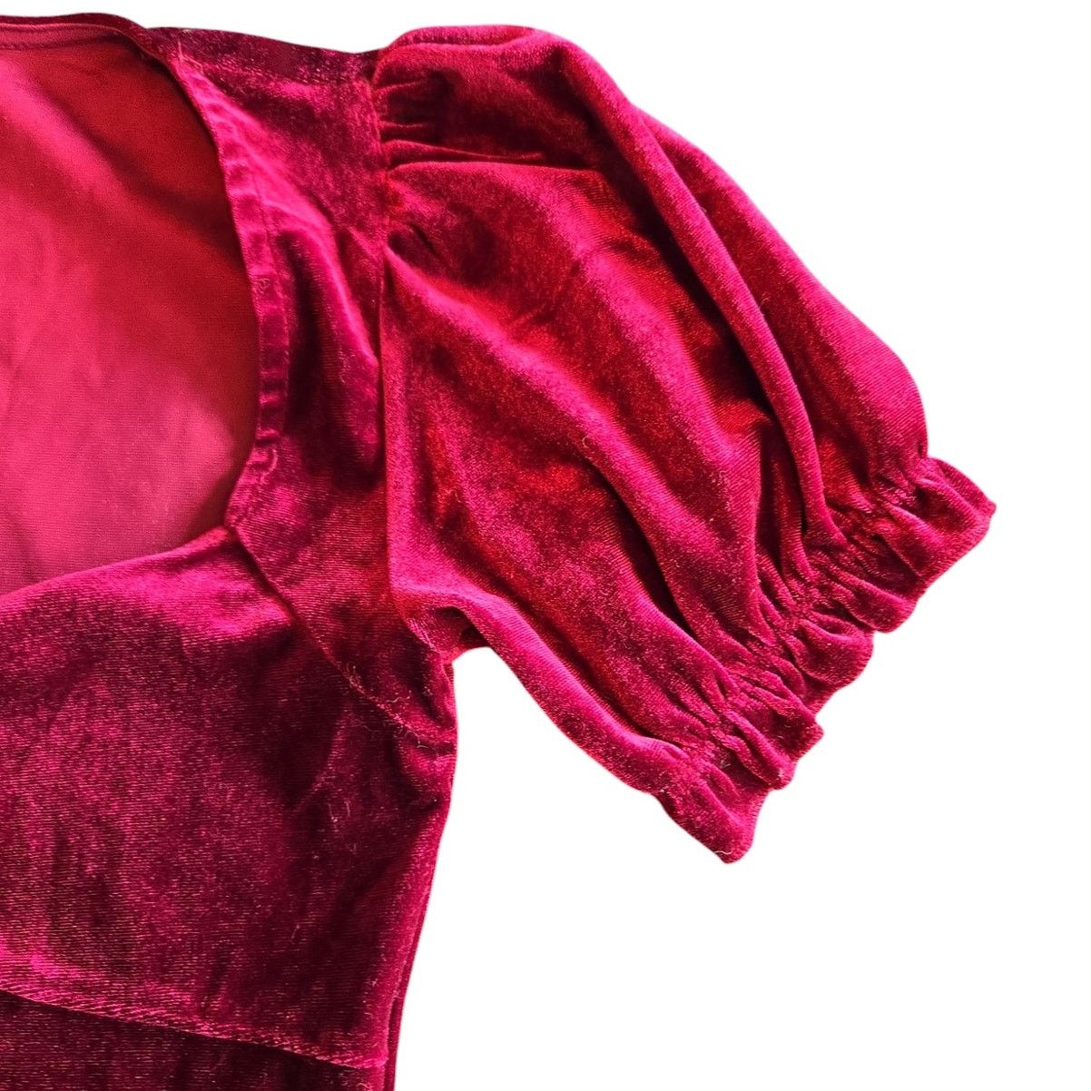 Forever 21 Forever 21 | Red Velvet Top with Sweatheart Neckline | Small Size S / US 4 / IT 40 - 3 Thumbnail